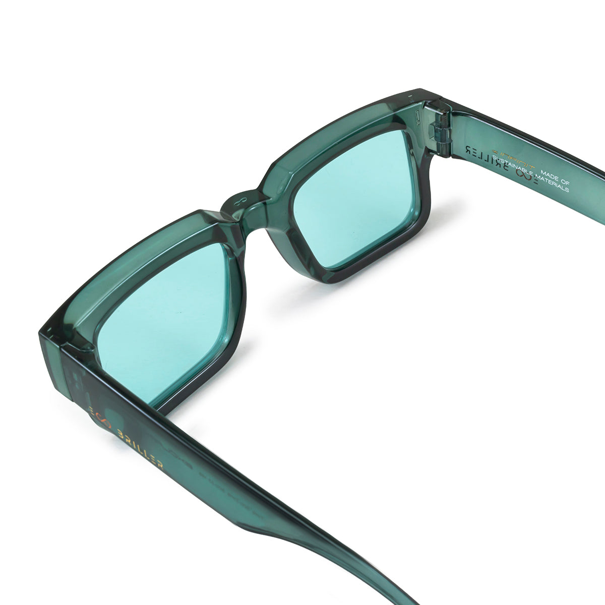 Óculos de sol Exclamation - Azul Gasolina - Lente turquesa eco sustentável