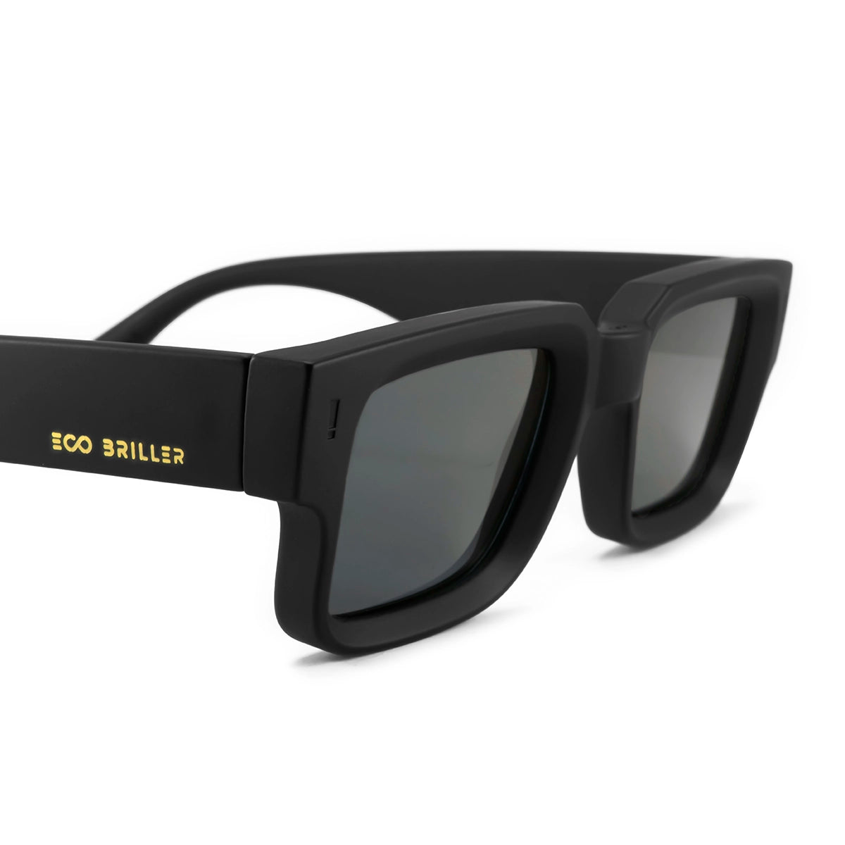 Óculos de sol Exclamation - Preto Fosco - Lente cinza eco sustentável