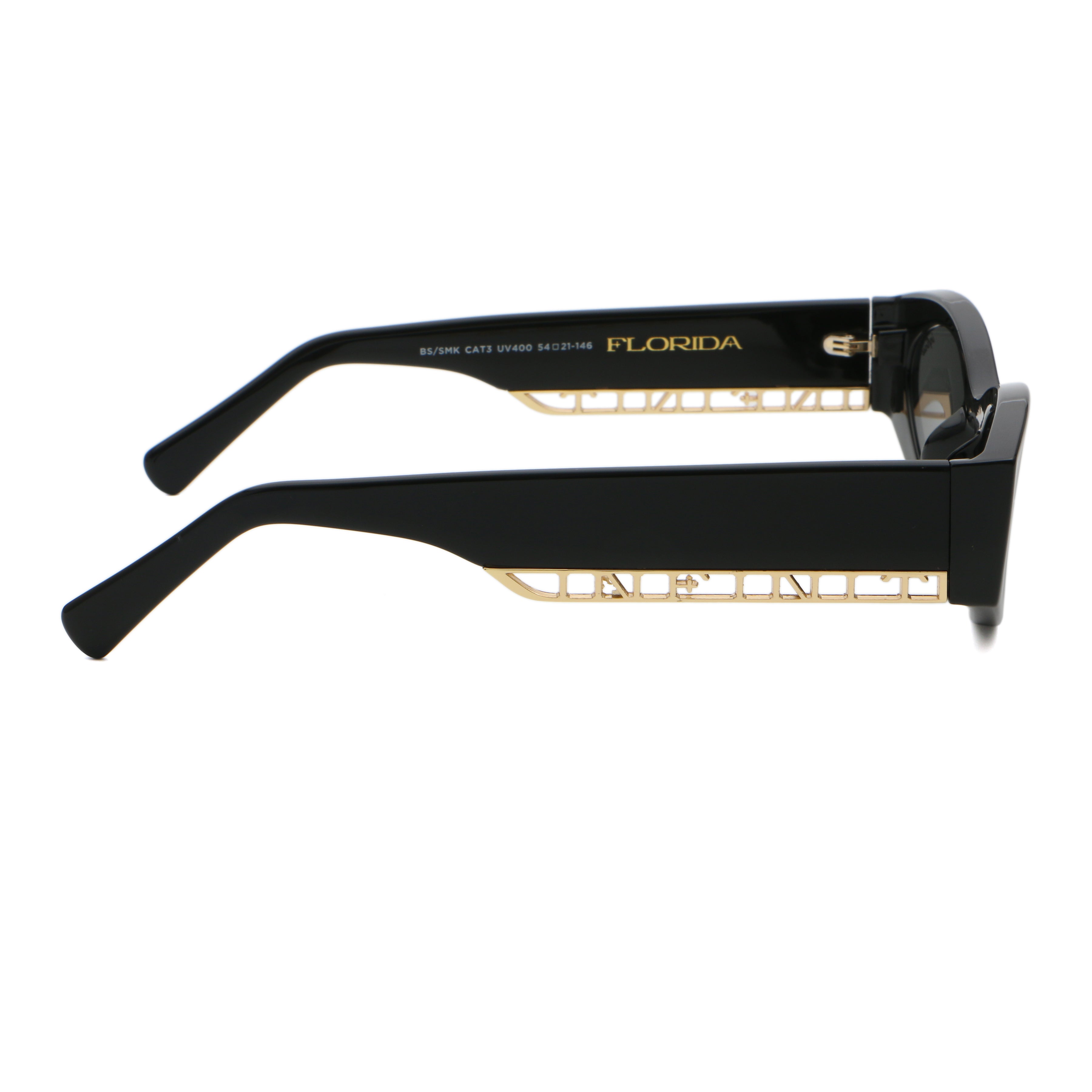 ÓCULOS DE SOL Florida - Preto Brilhante - Lente Cinza