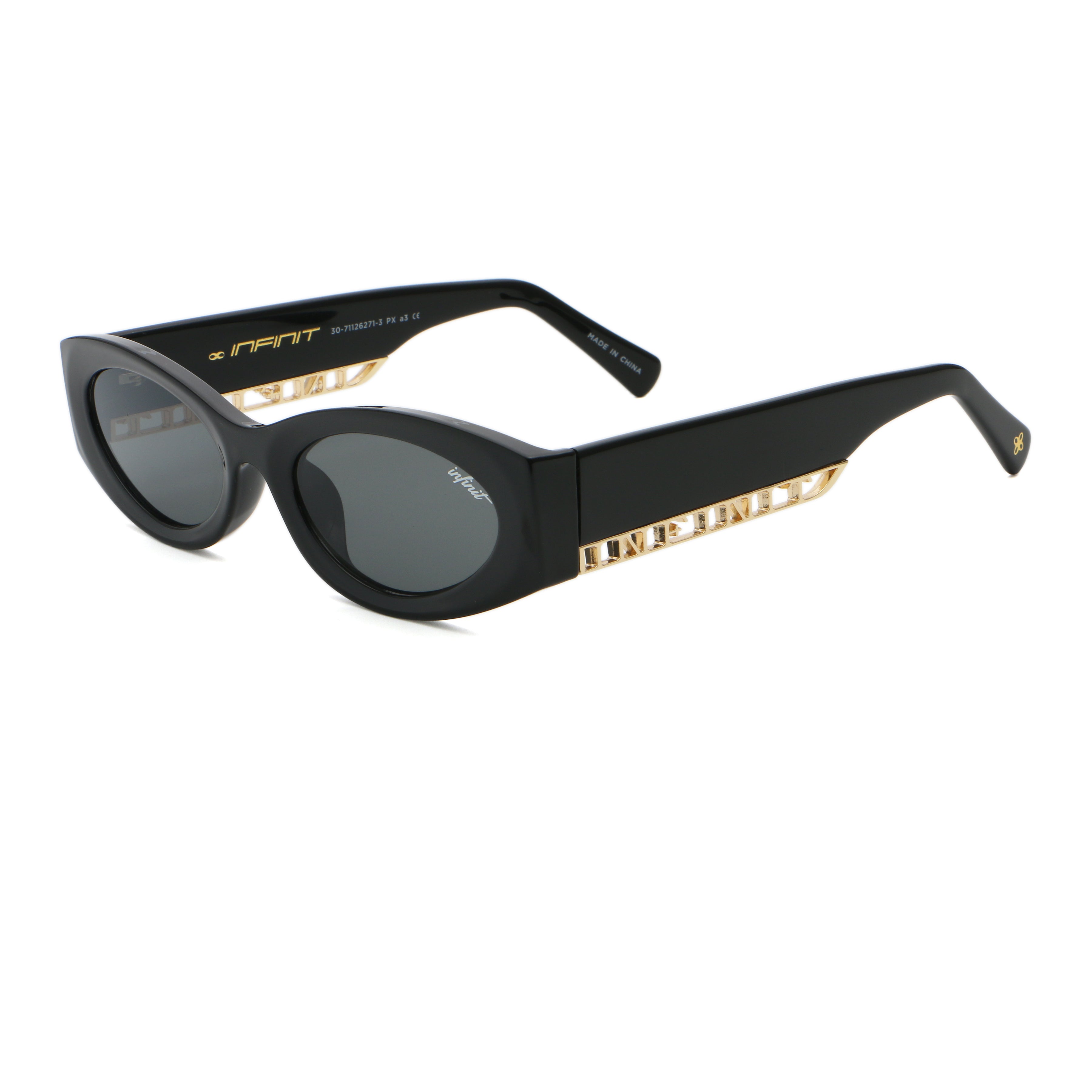 ÓCULOS DE SOL Florida - Preto Brilhante - Lente Cinza