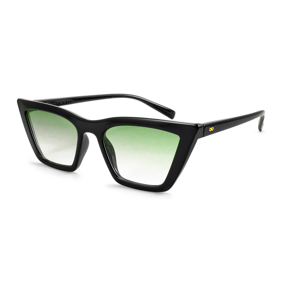 Óculos de sol Frida - preto brilhante - Lente degradada verde azeitona