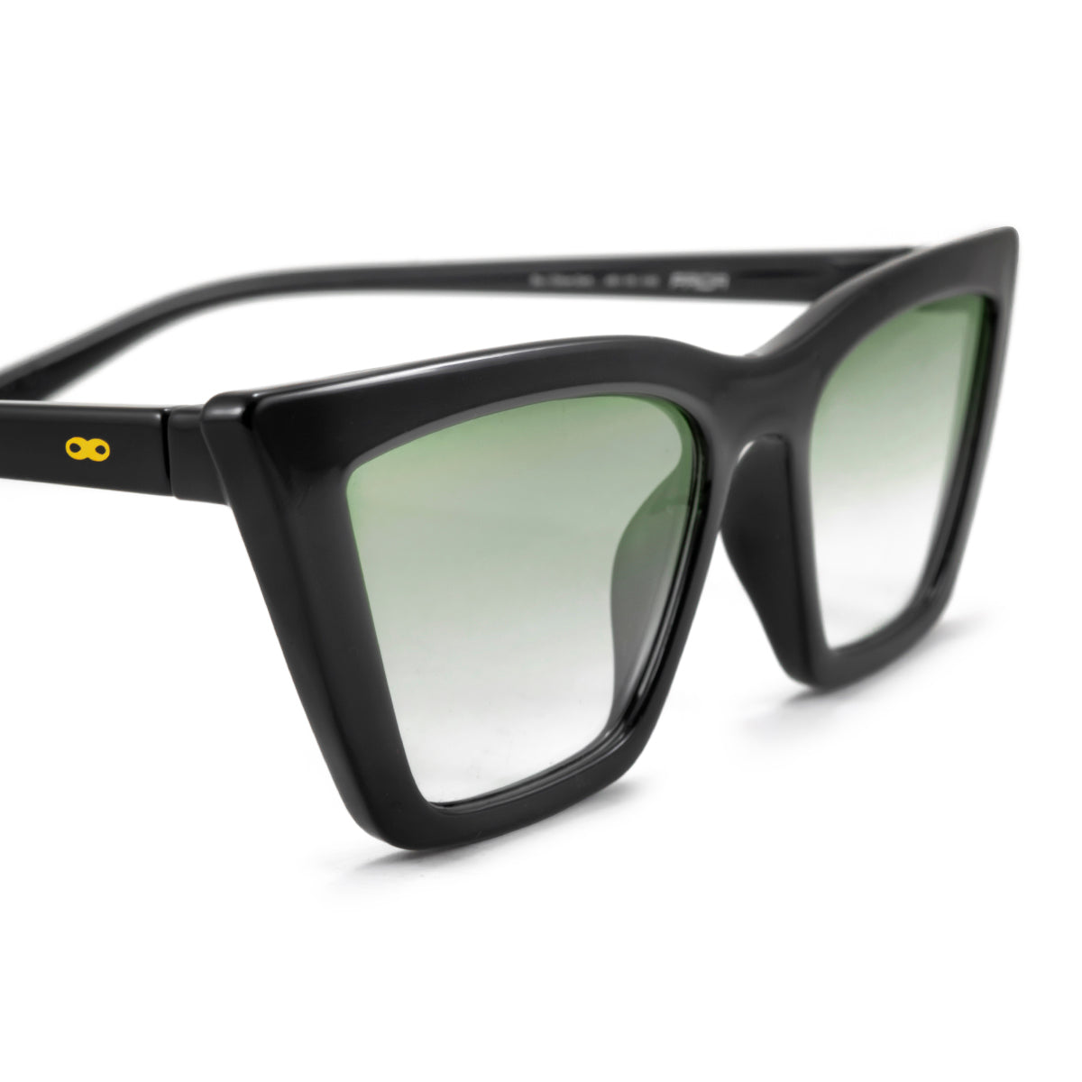 Óculos de sol Frida - preto brilhante - Lente degradada verde azeitona