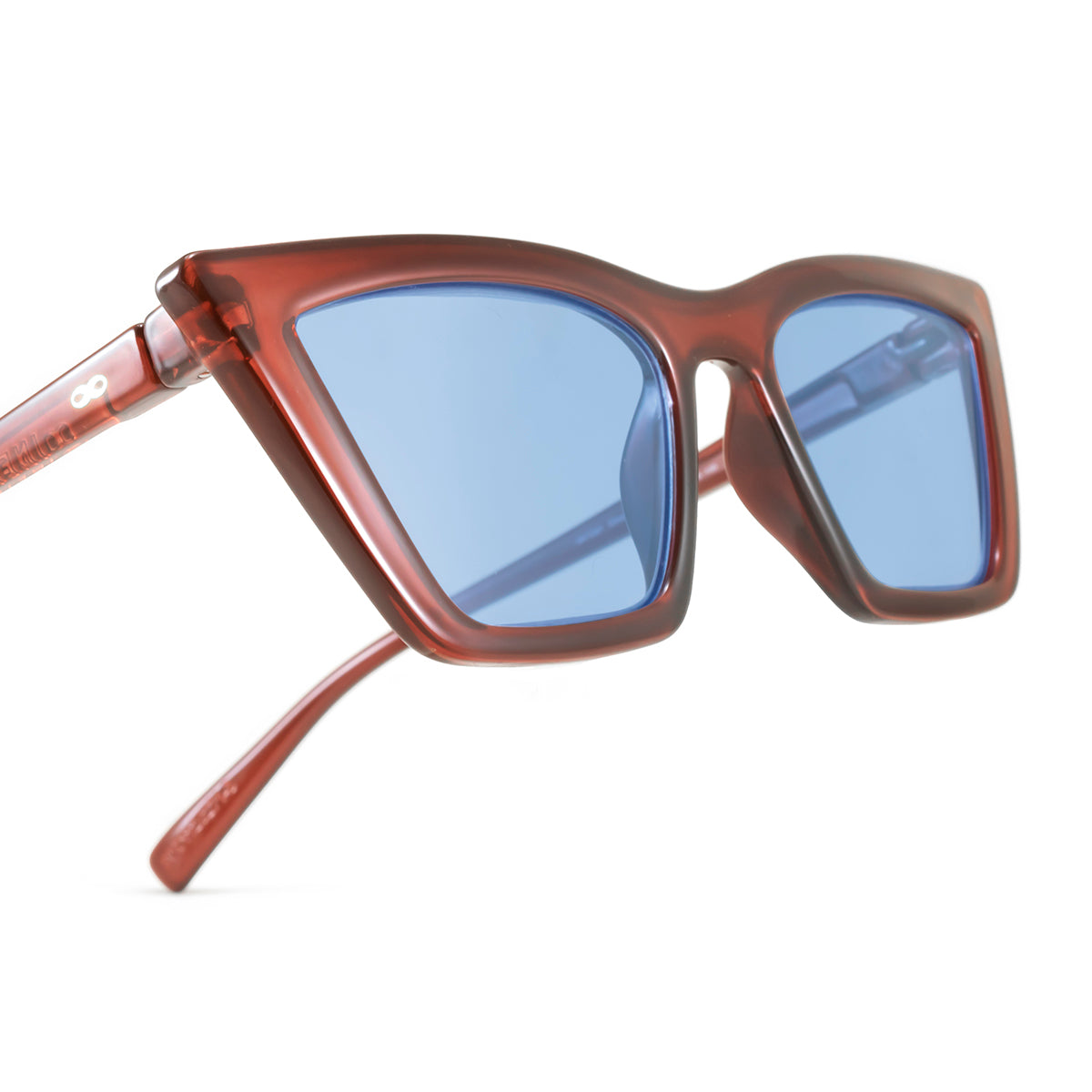 Óculos de Sol Frida - Chocolate - Lente Azul Claro