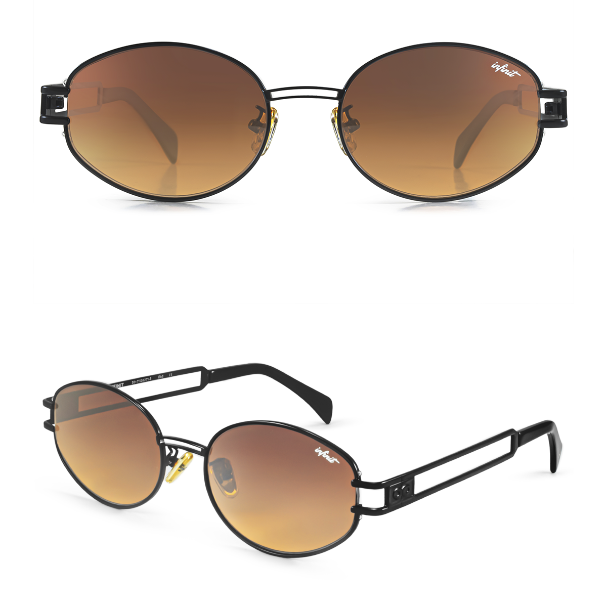 ÓCULOS DE SOL Georgia - Preto Brilhante - Lente Ambar