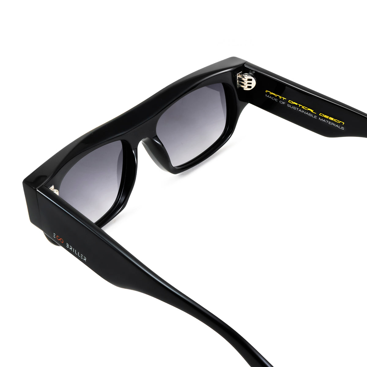 Óculos de sol Glasgow Eco Briller - Preto brilhante - Lente degradada de fumaça
