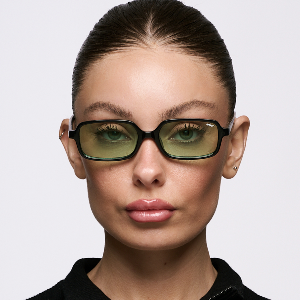 ÓCULOS DE SOL Glyze - Preto Brilhante - Lente Verde