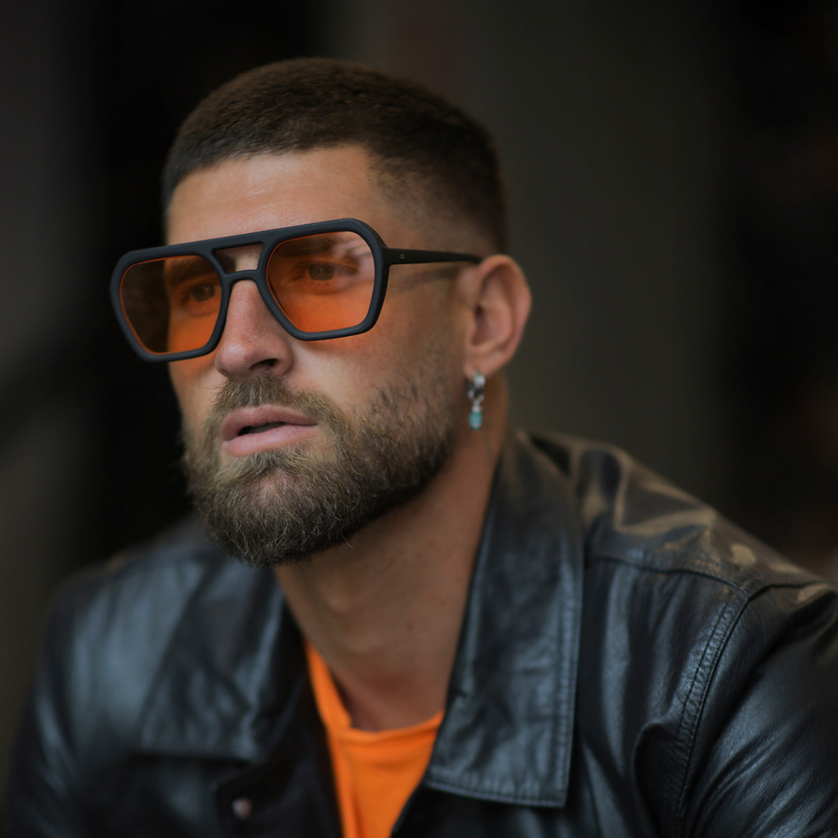 Óculos de sol Lyon - Preto fosco - Lente laranja