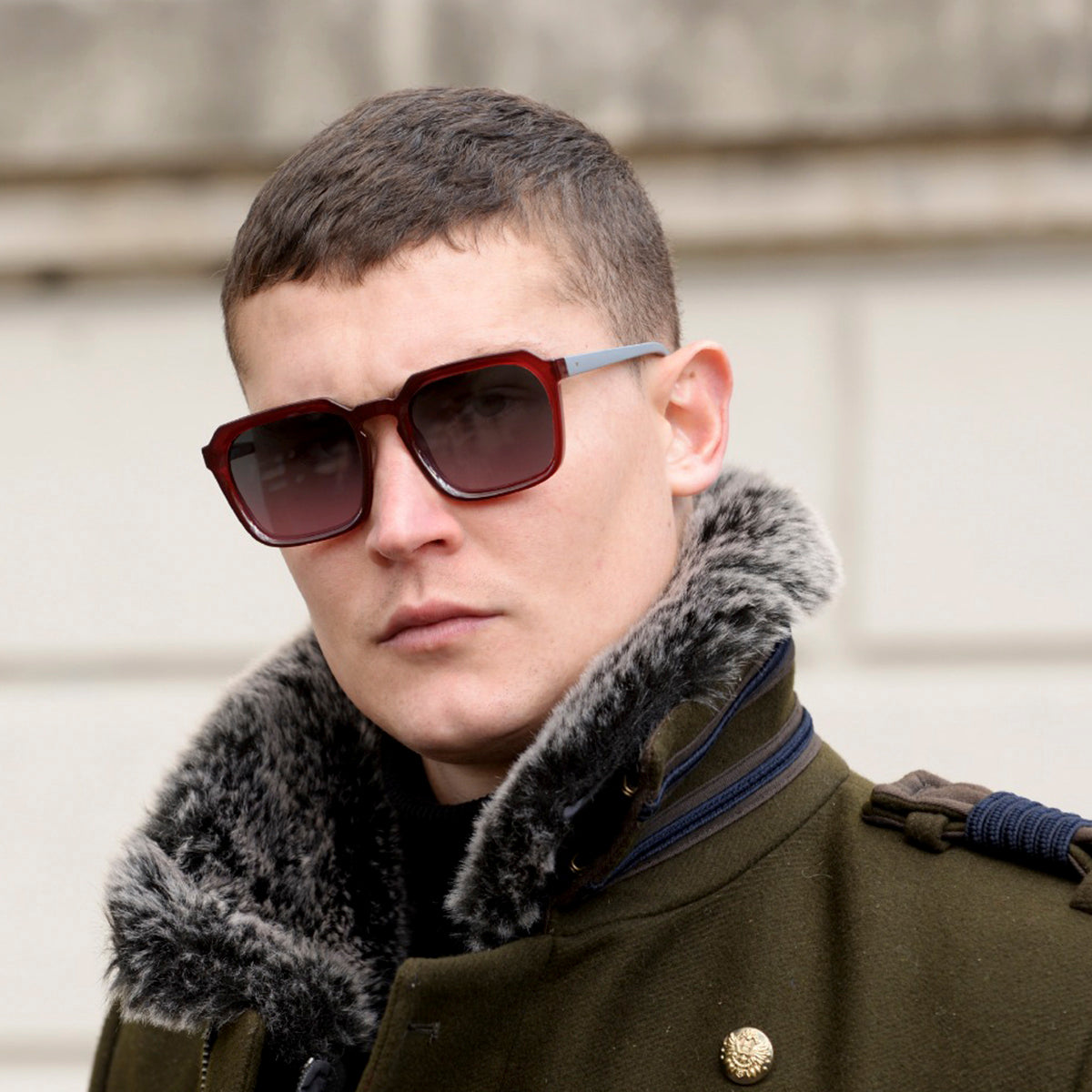 Óculos de sol Monaco - Borgonha - lente gradiente cinza