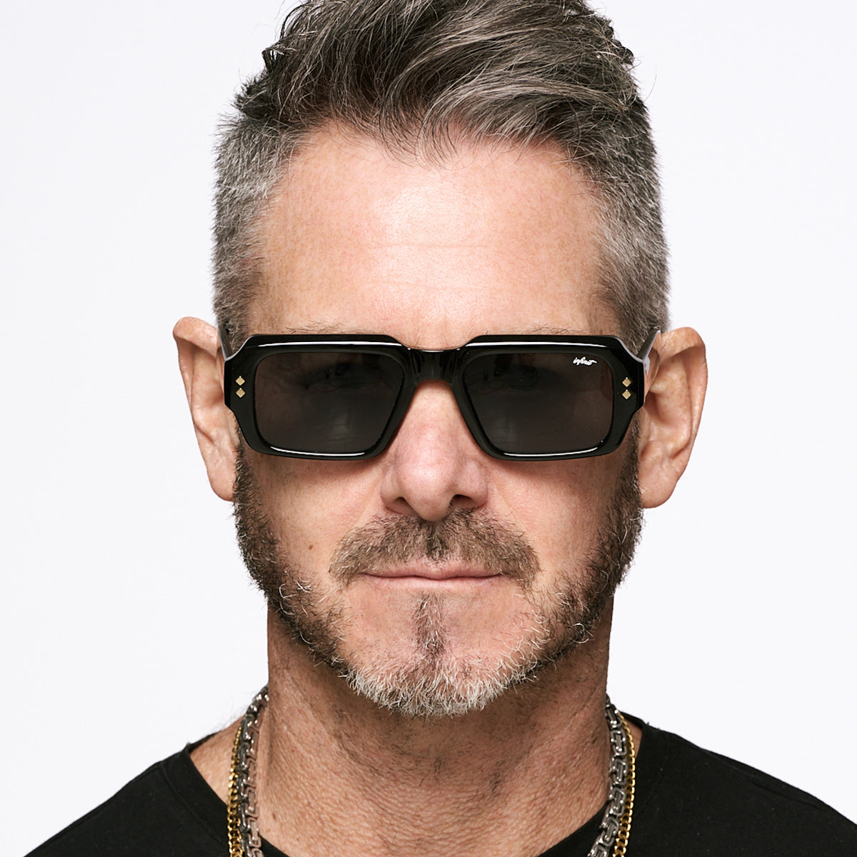 ÓCULOS DE SOL Houston - Preto Brilhante - Lente Cinza