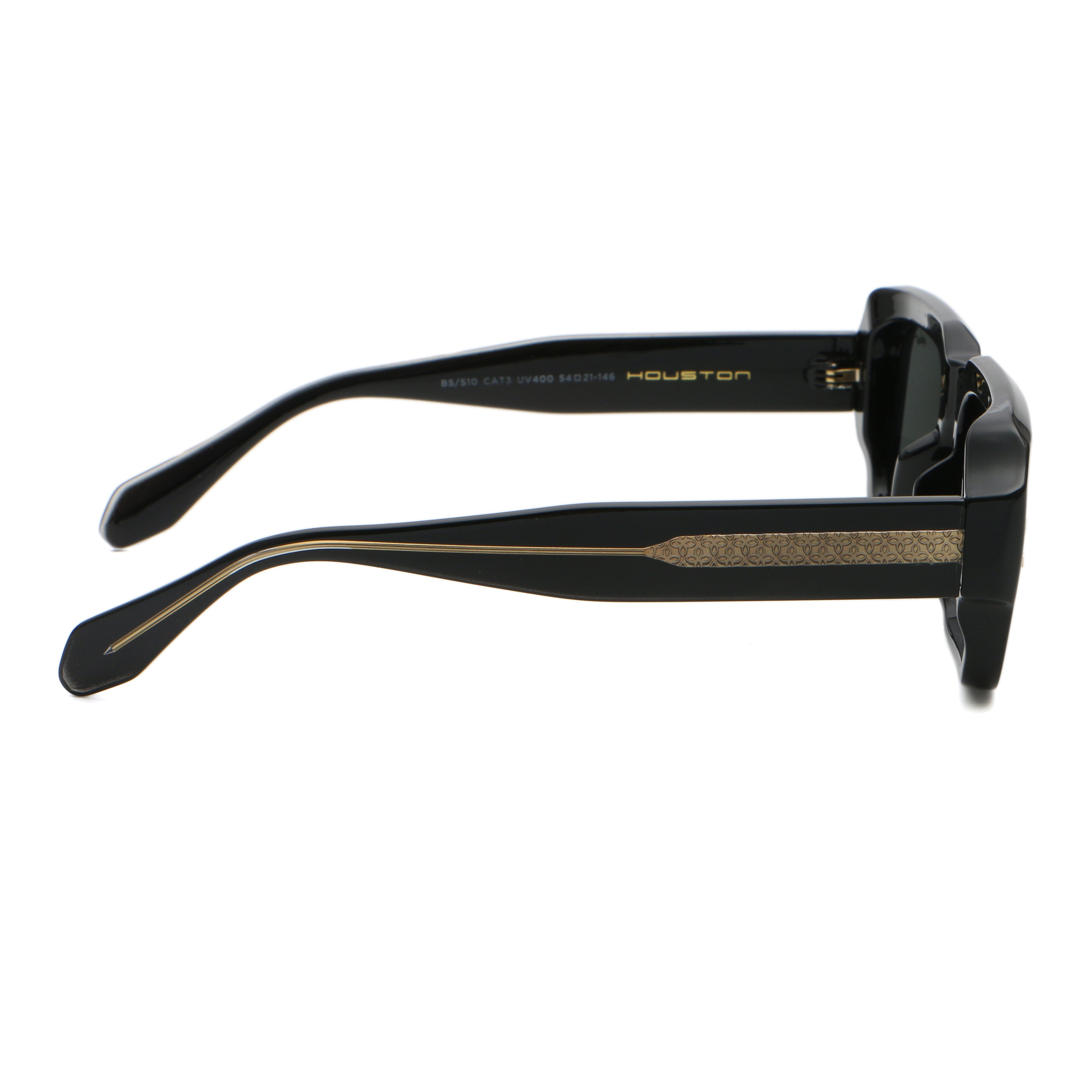 ÓCULOS DE SOL Houston - Preto Brilhante - Lente Cinza