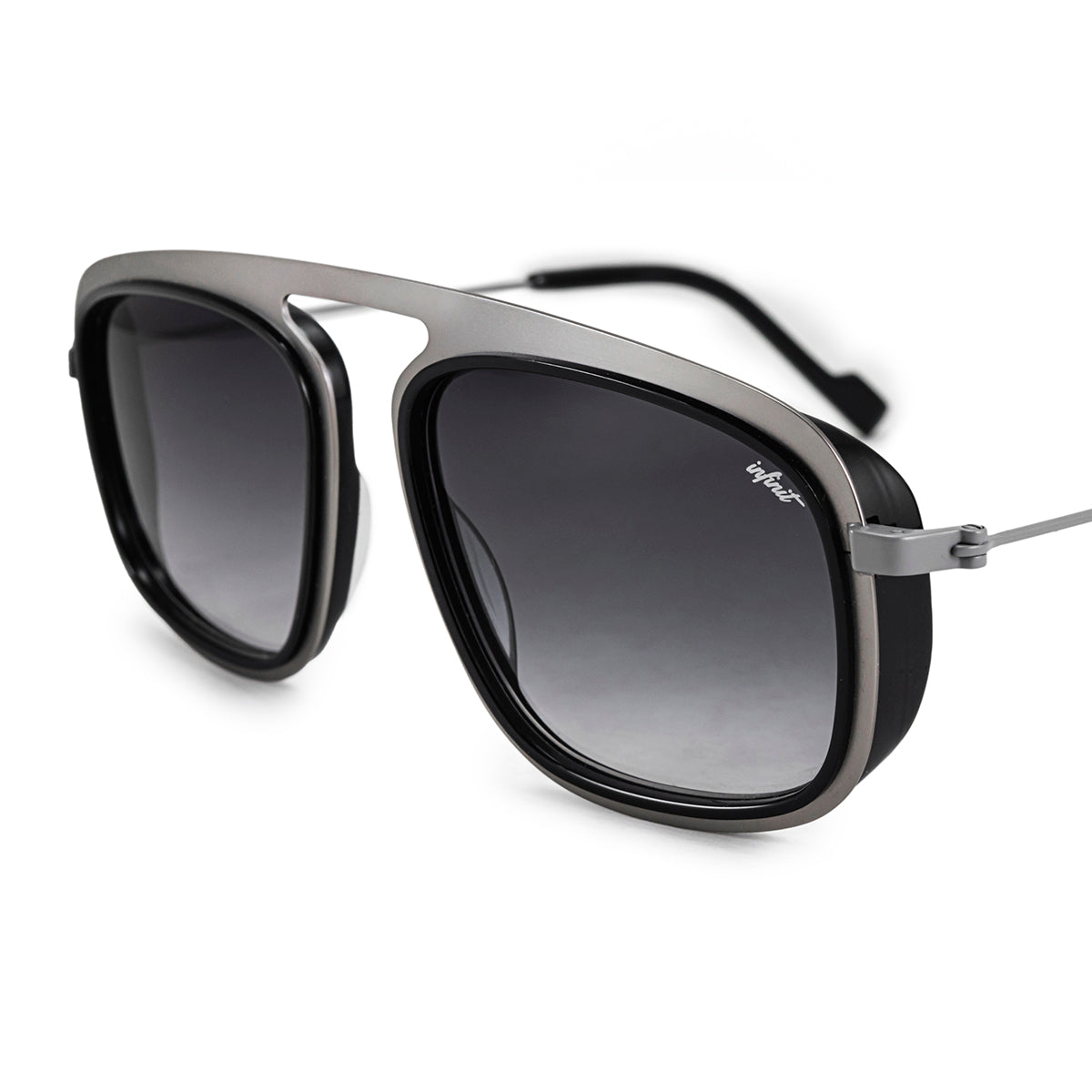 ÓCULOS DE SOL Imola - Luxury Series - Preto Brilhante - Lente degradada cinza