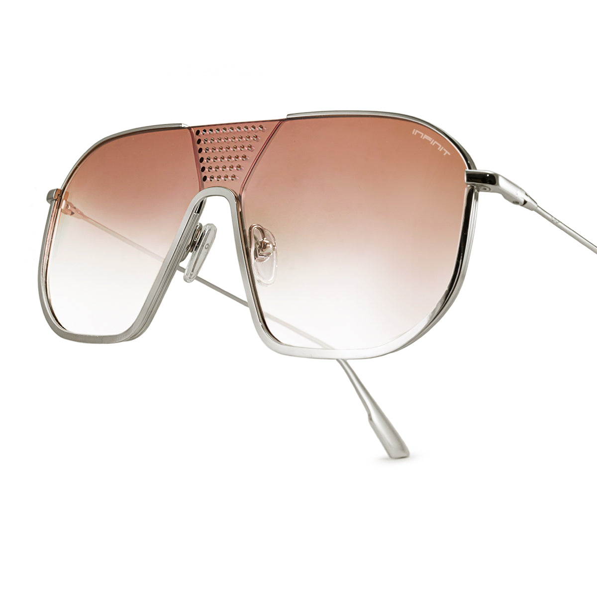 Óculos de sol Indianápolis - Luxury Series - Prata - Lente pêssego