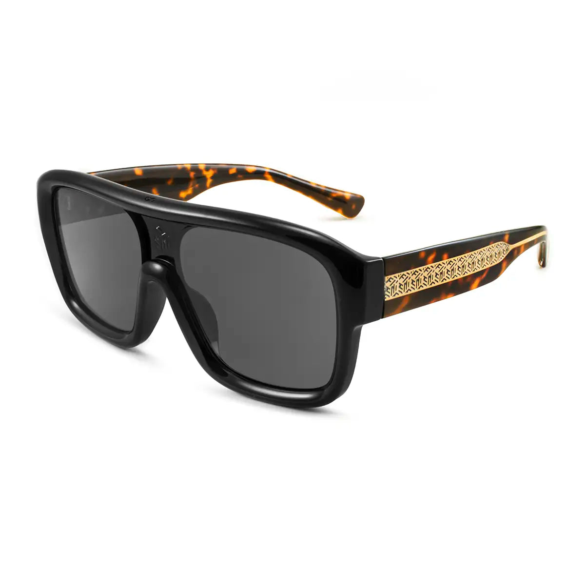 Óculos de sol Inflate - Tartaruga Preto Brilhante - Lente Cinza