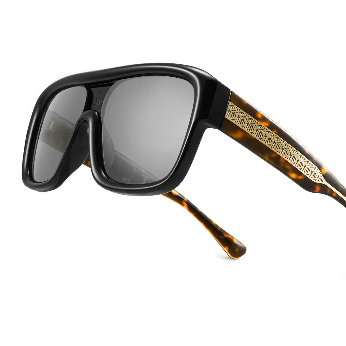 Óculos de sol Inflate - Tartaruga Preto Brilhante - Lente Cinza