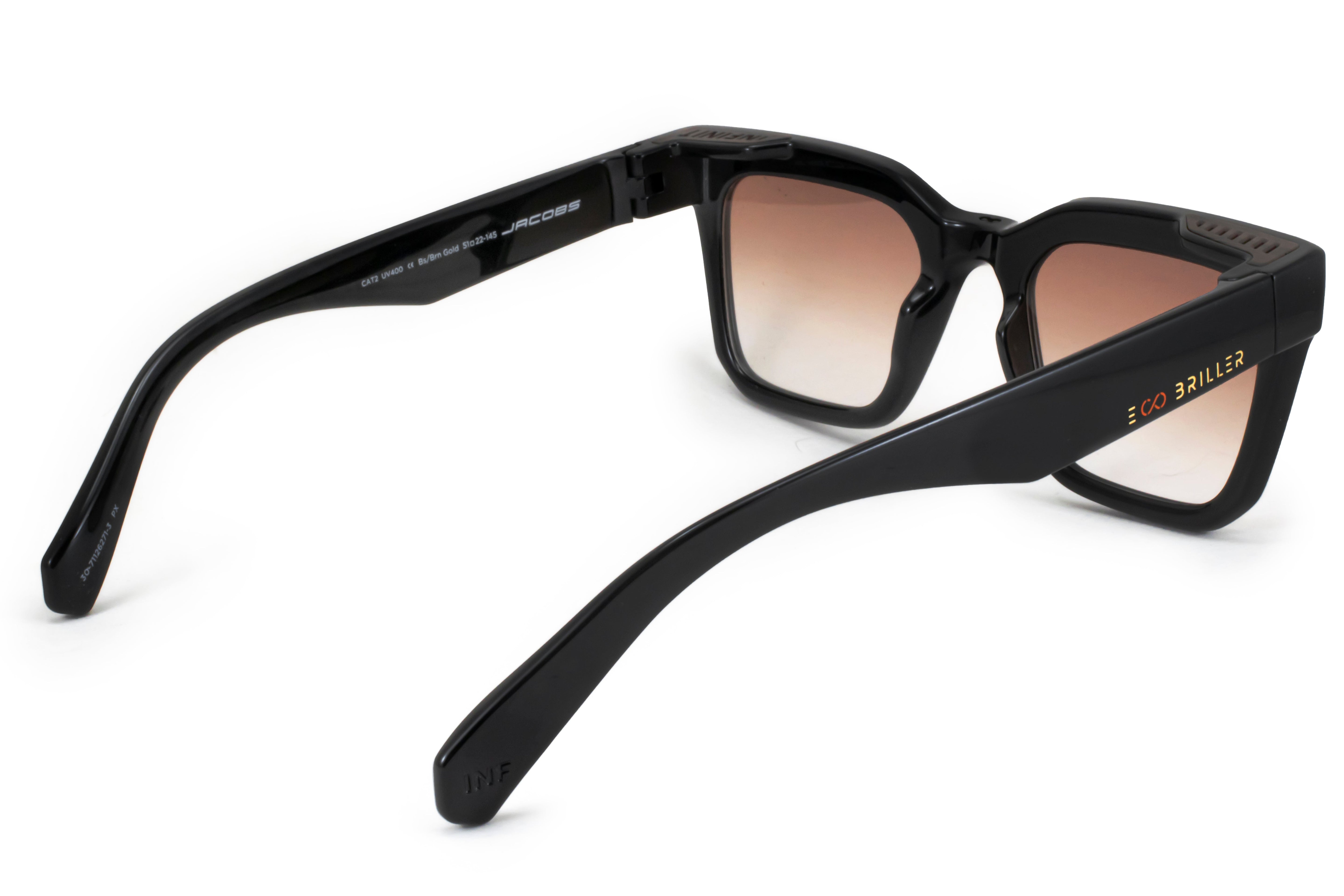 ÓCULOS DE SOL Jacobs Eco Briller - Preto Brilhante - Lente degradada Marrom