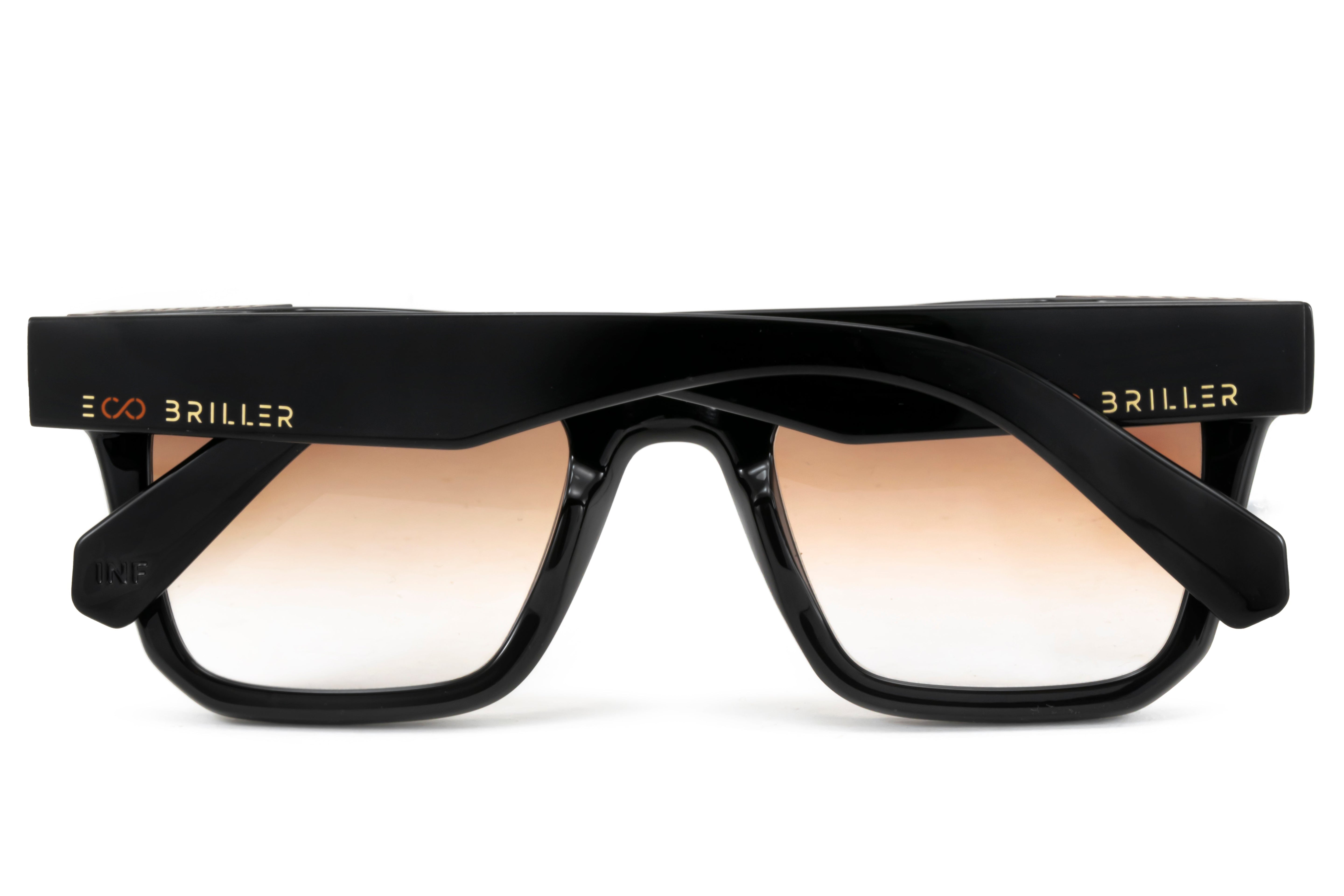 ÓCULOS DE SOL Jacobs Eco Briller - Preto Brilhante - Lente degradada Marrom