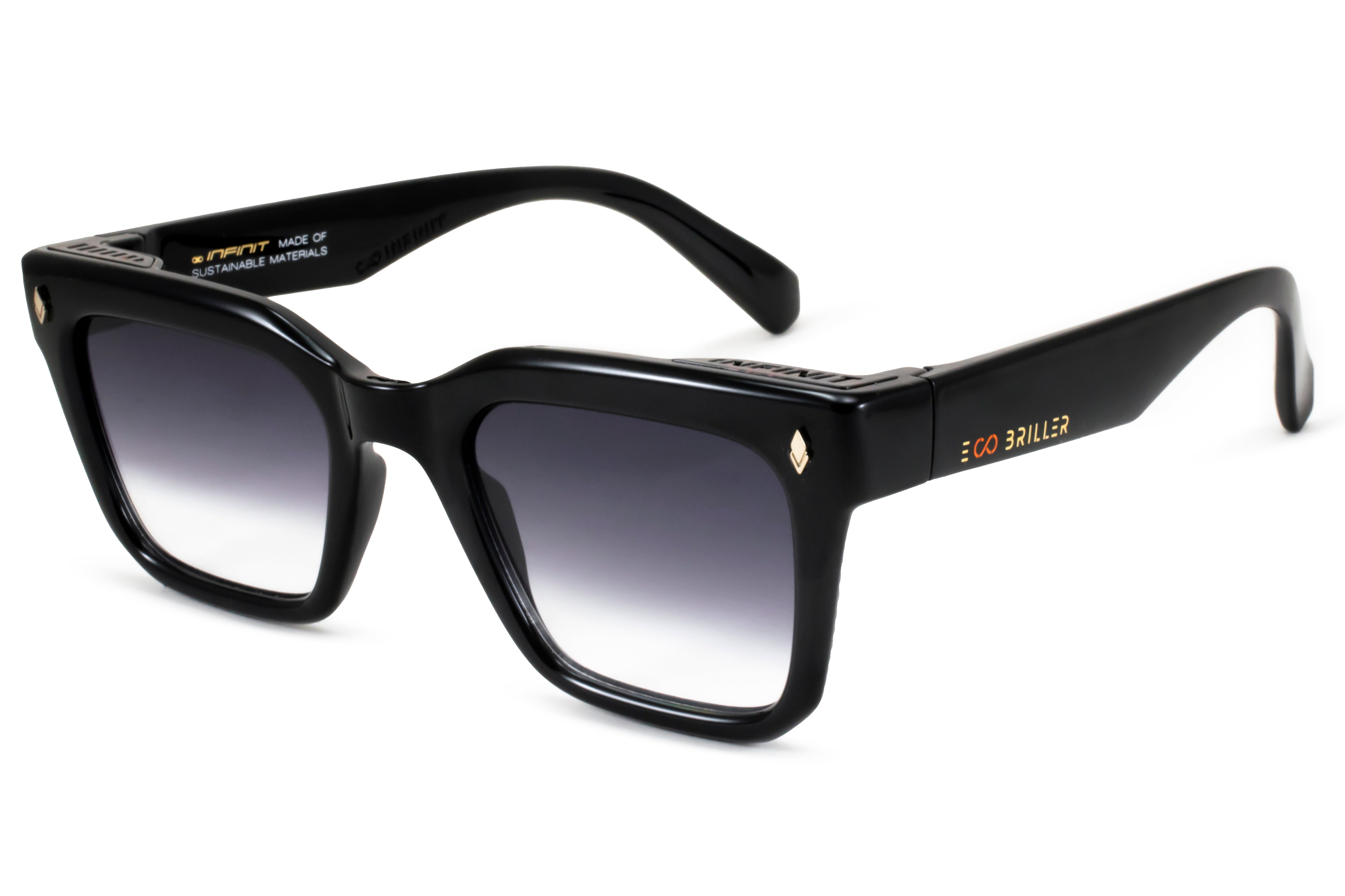 ÓCULOS DE SOL Jacobs Eco Briller - Preto Brilhante - Lente Horizonte