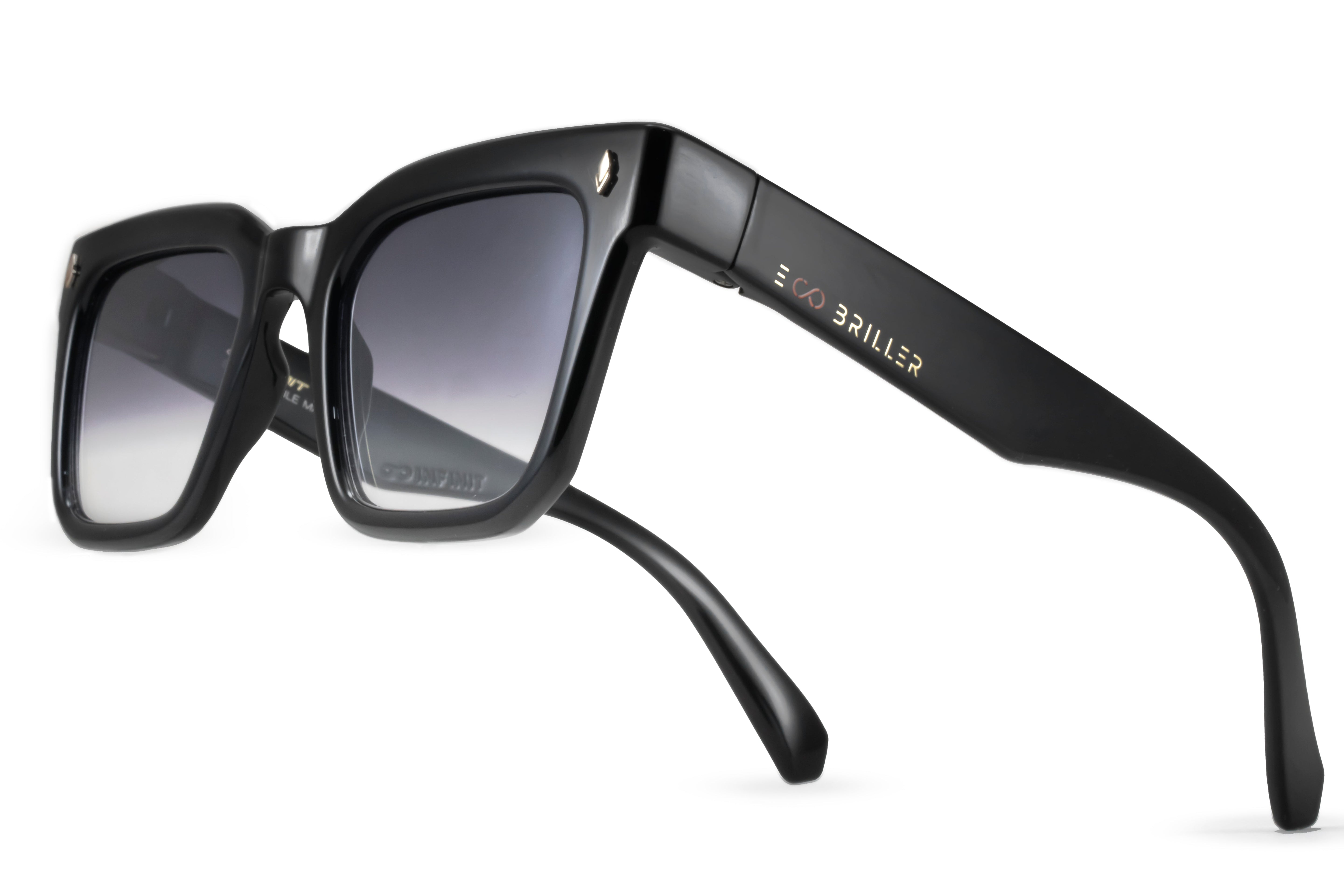 ÓCULOS DE SOL Jacobs Eco Briller - Preto Brilhante - Lente Horizonte