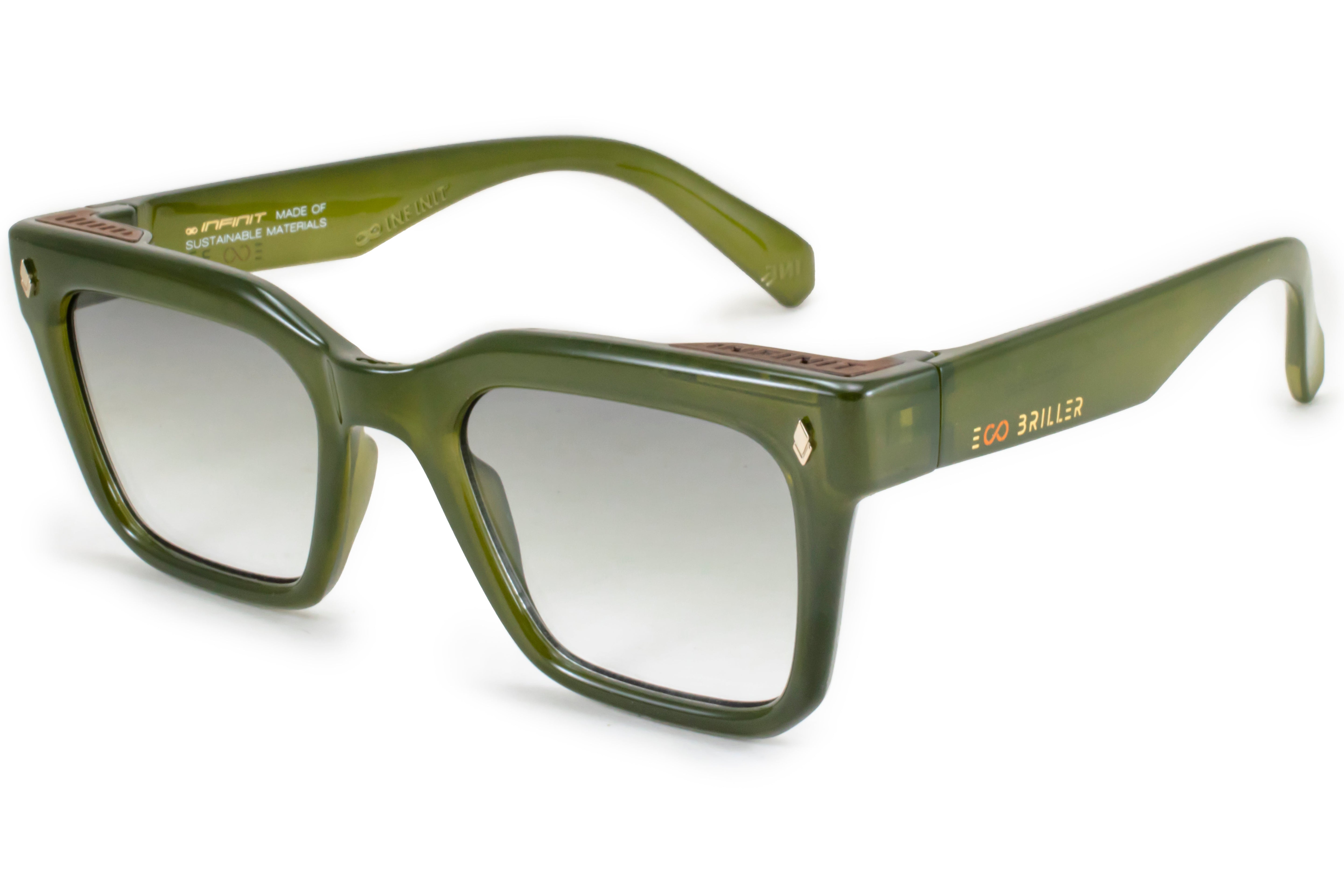 ÓCULOS DE SOL Jacobs Eco Briller - Verde Olive - Lente degradada verde