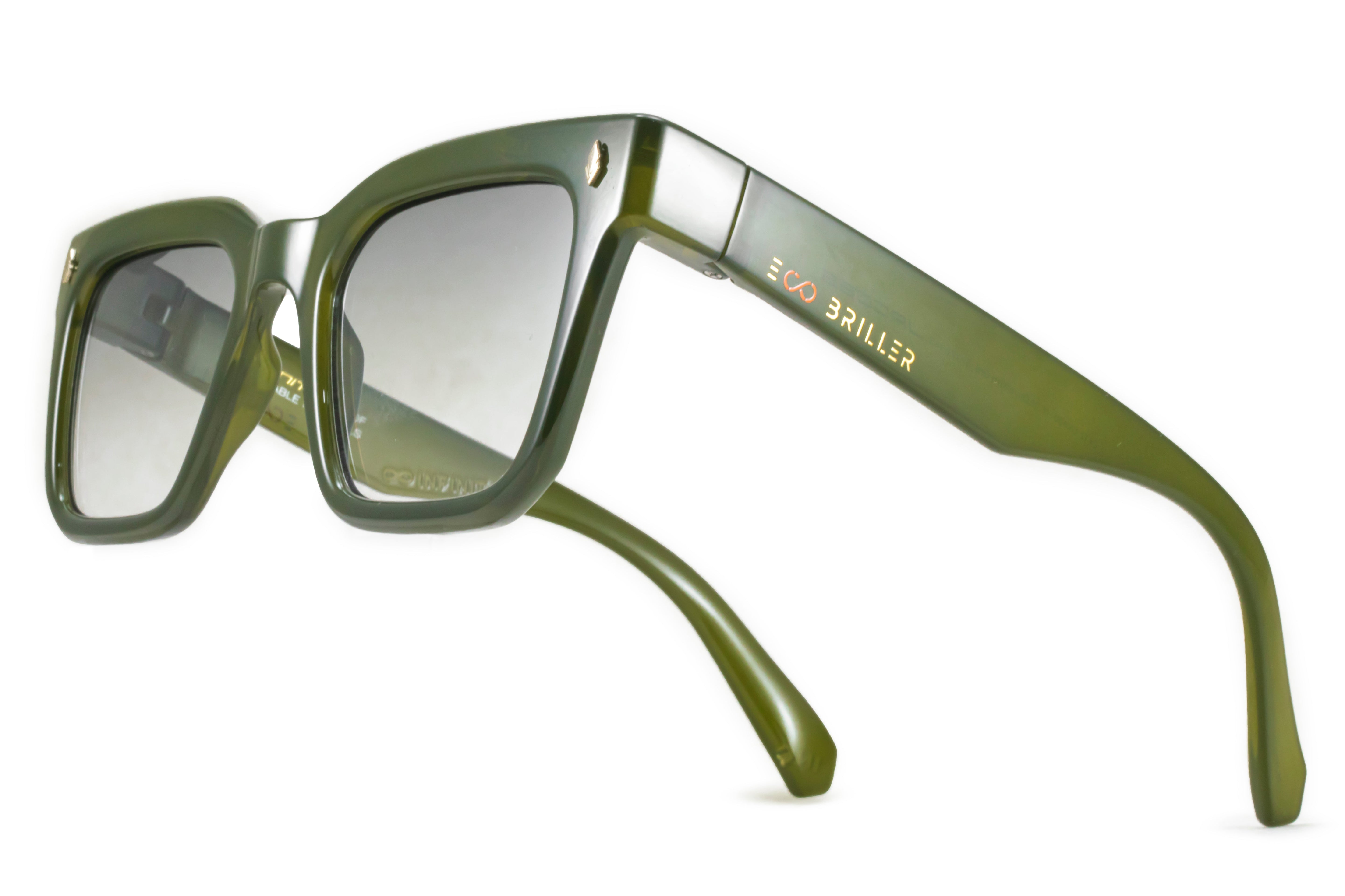 ÓCULOS DE SOL Jacobs Eco Briller - Verde Olive - Lente degradada verde