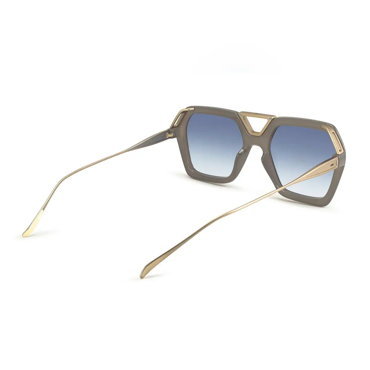 ÓCULOS DE SOL London - Metal Marrom leitoso - Lente degradada azul