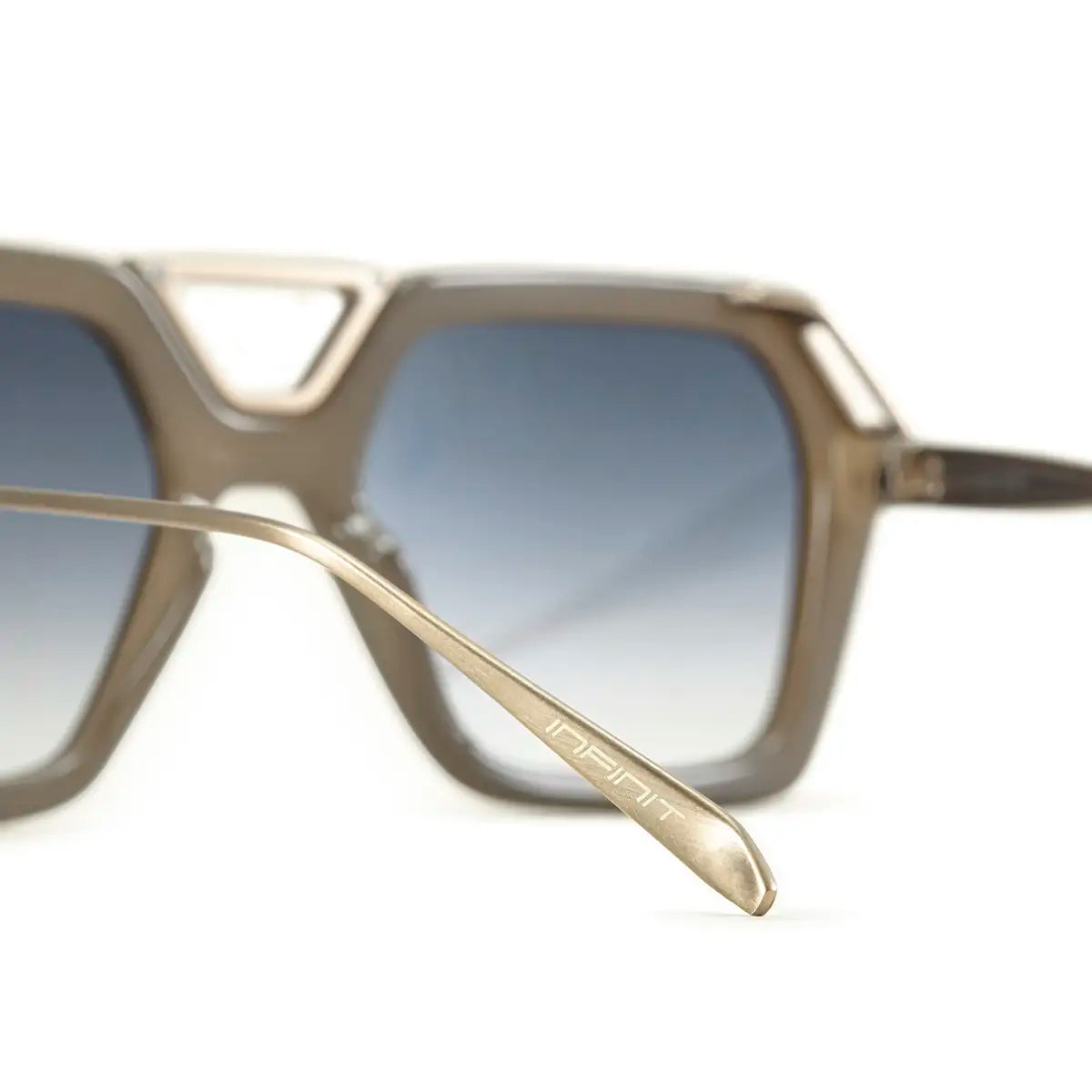 ÓCULOS DE SOL London - Metal Marrom leitoso - Lente degradada azul