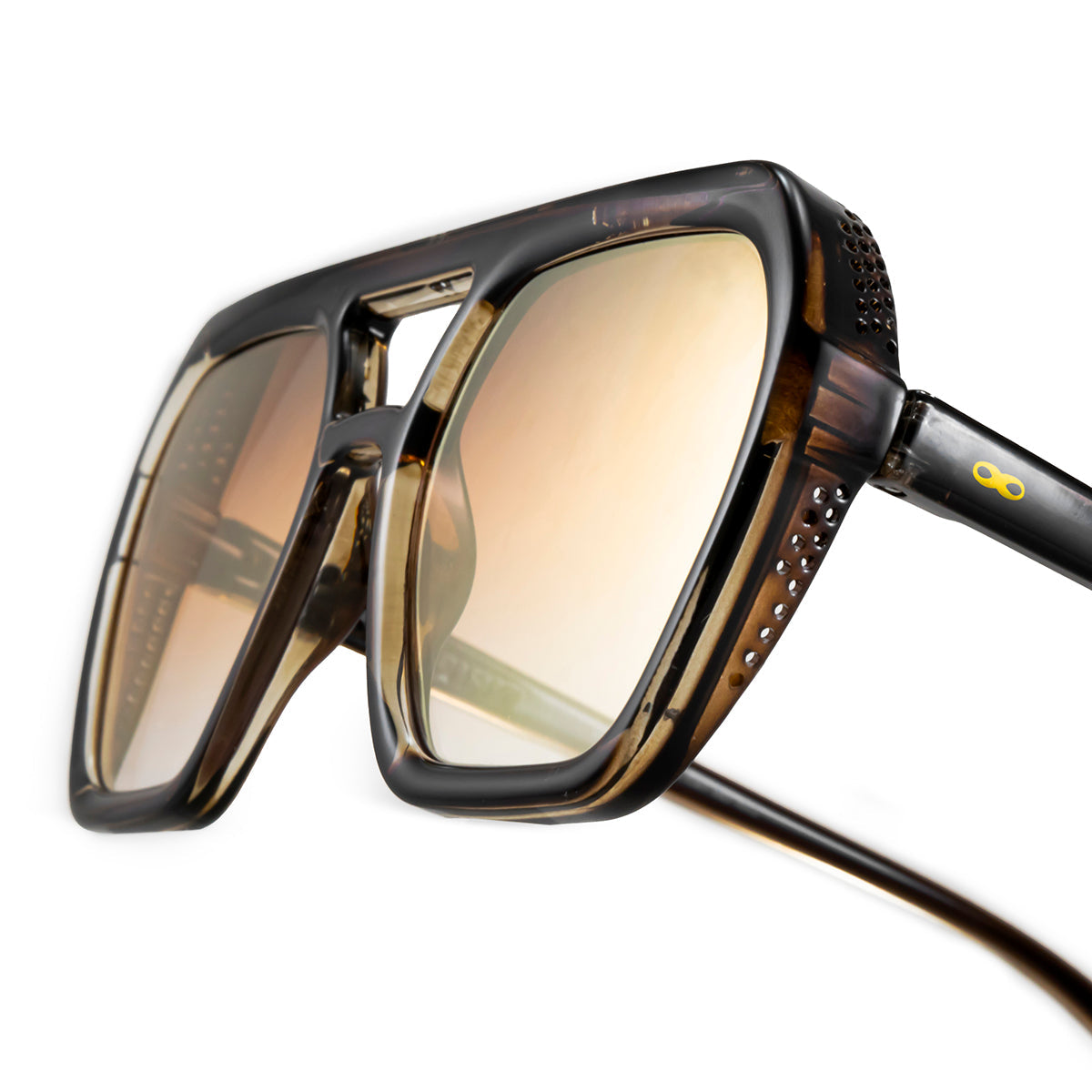 ÓCULOS DE SOL Lyon - Marrom Ouro - Lente Laranja