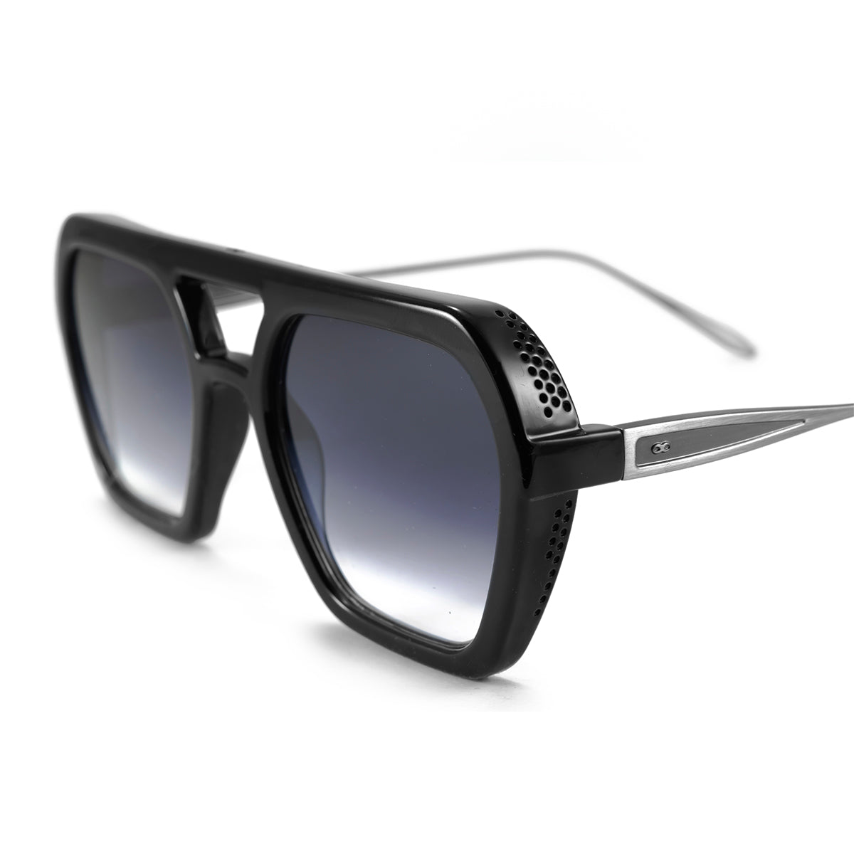 ÓCULOS DE SOL Lyon - Metal Preto Brilhante - Lente Horizonte