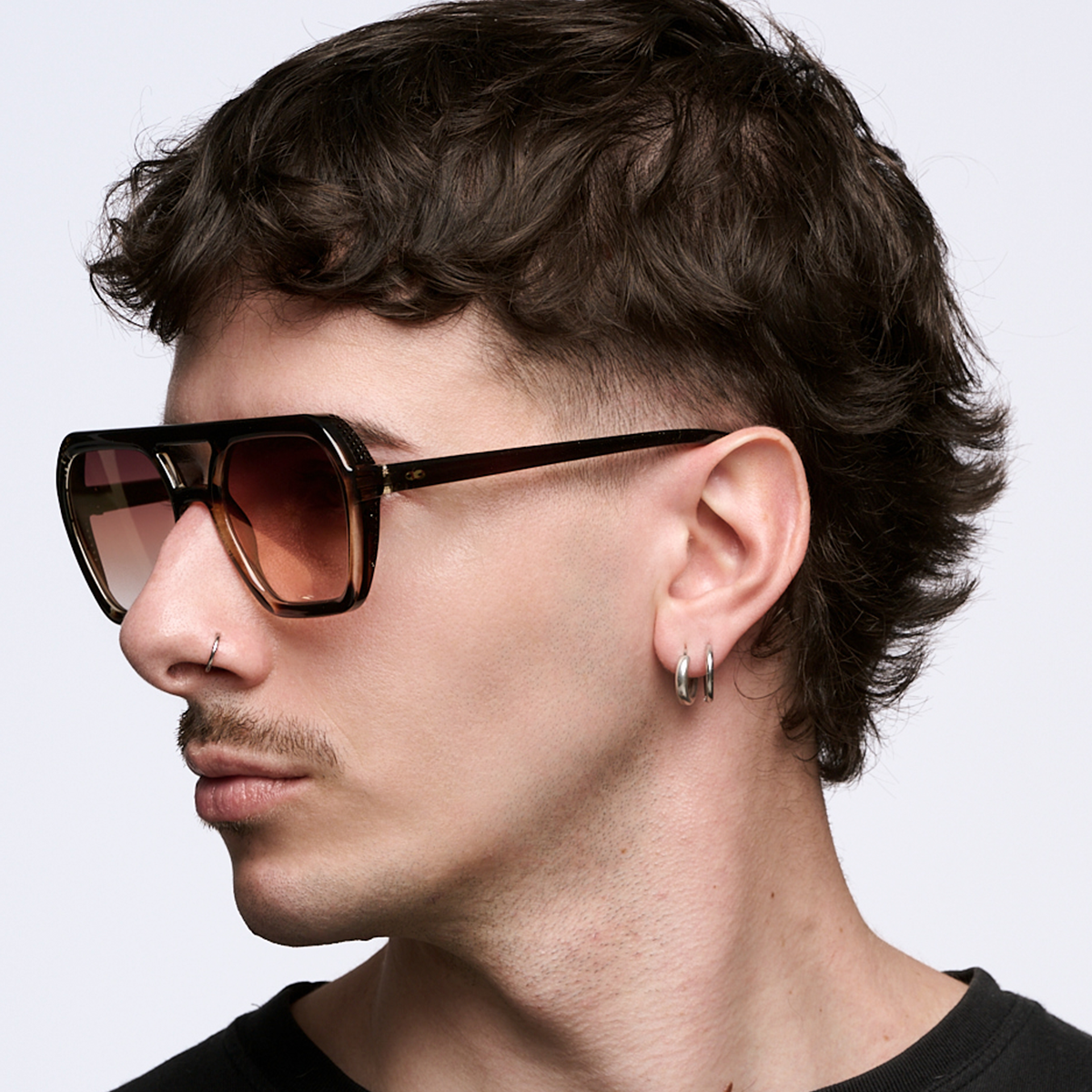 ÓCULOS DE SOL Lyon - Marrom Ouro - Lente Laranja