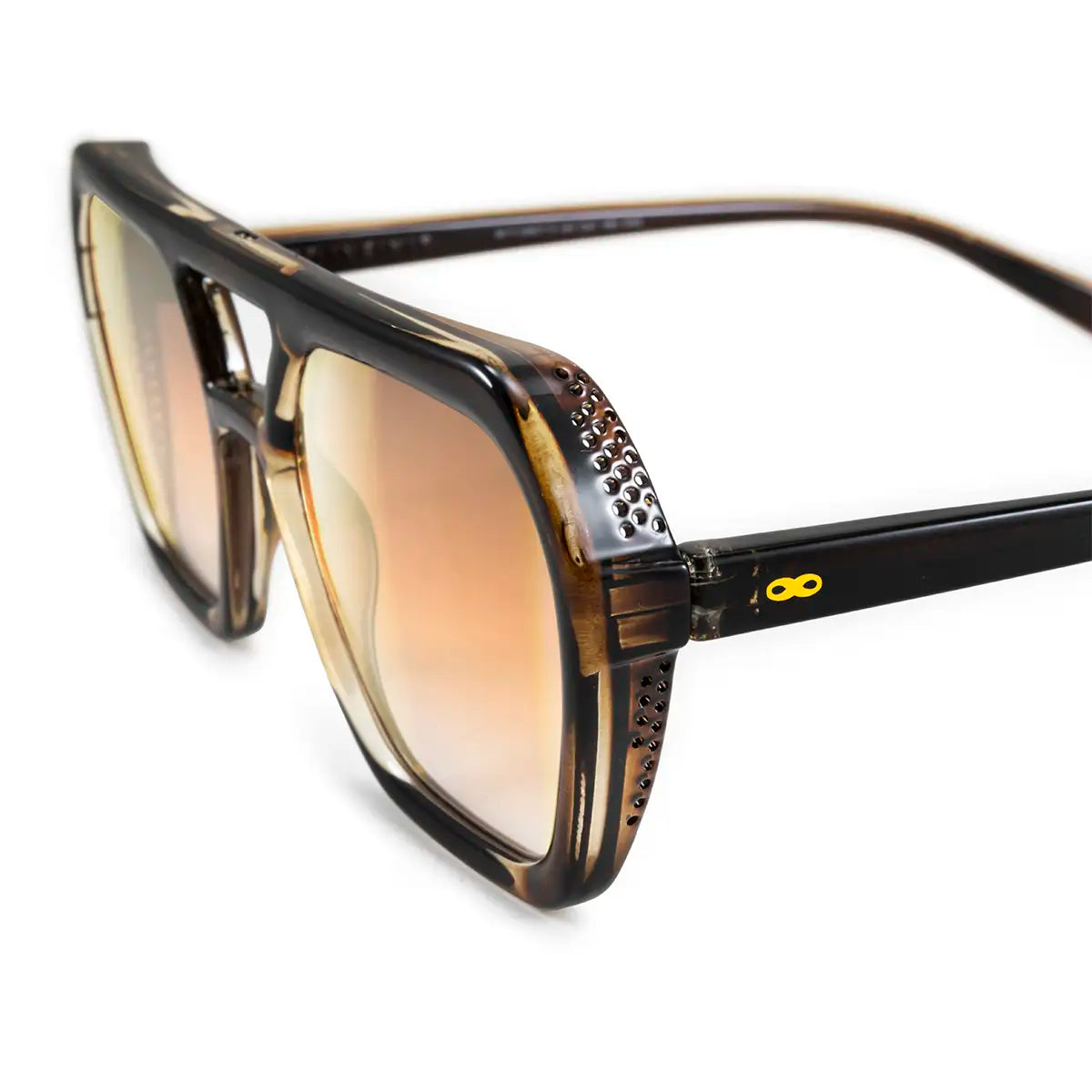 ÓCULOS DE SOL Lyon - Marrom Ouro - Lente Laranja