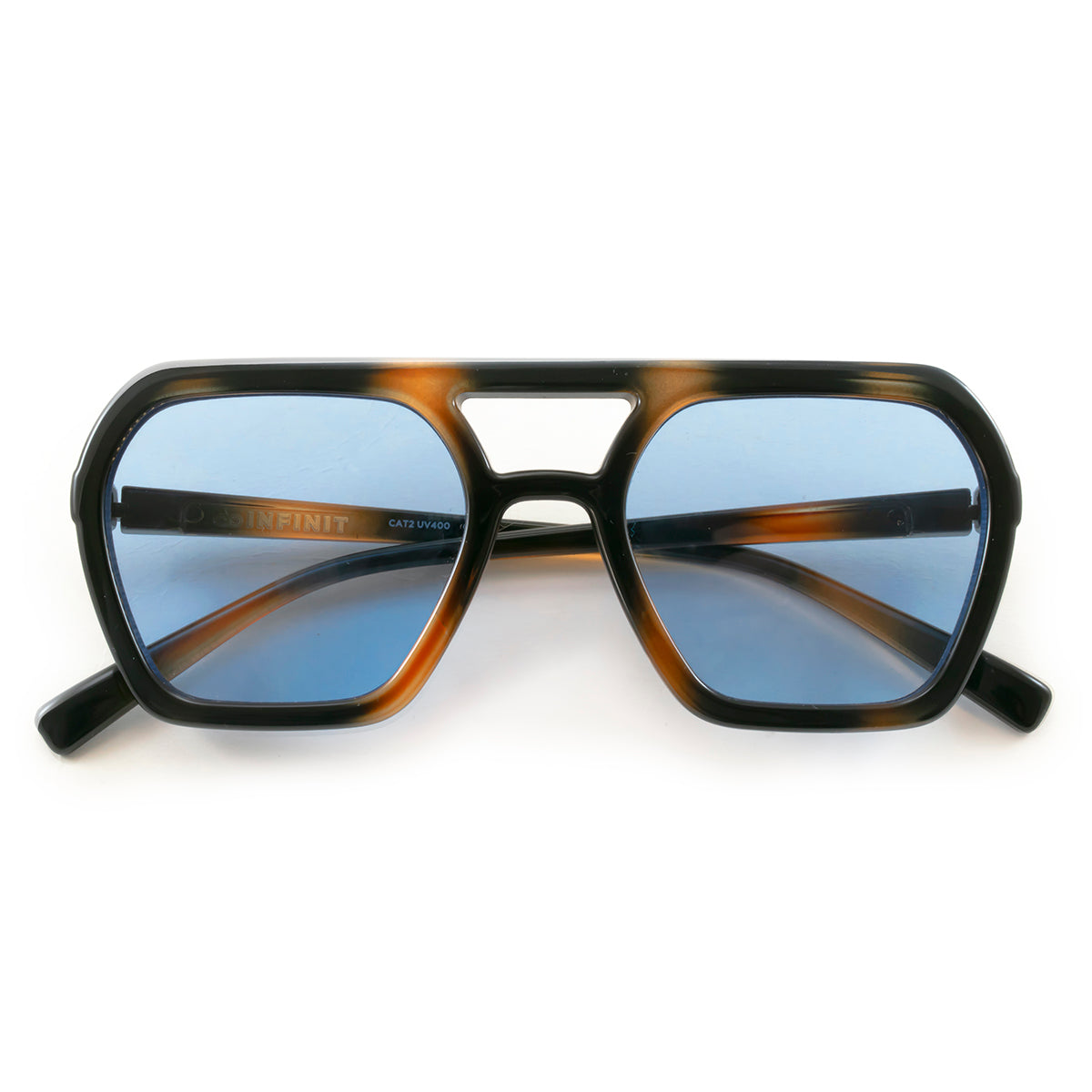 Óculos de sol Lyon - Tartaruga - Lente Retro Azul