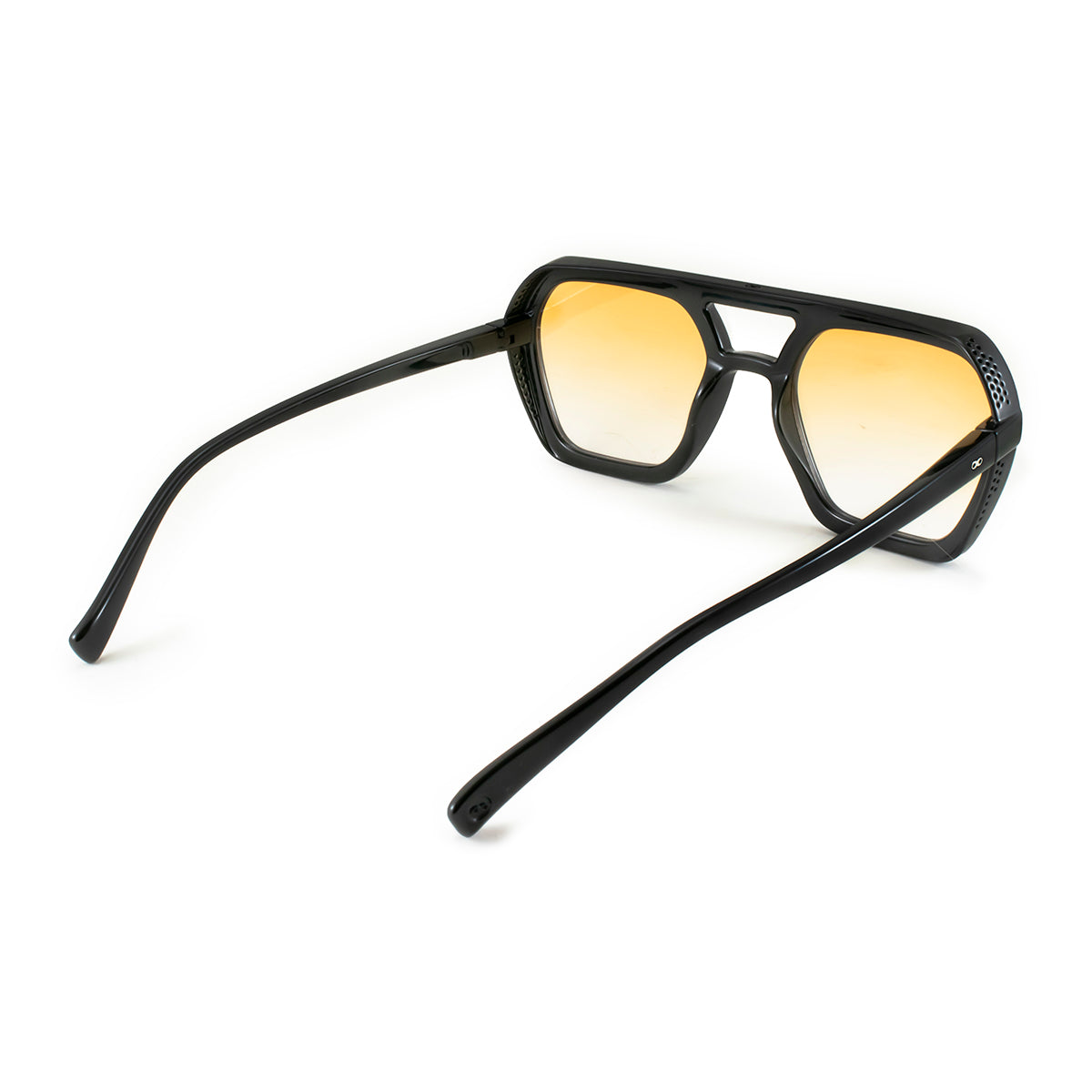 ÓCULOS DE SOL Lyon - Preto Brilhante - Lente Degradada Laranja