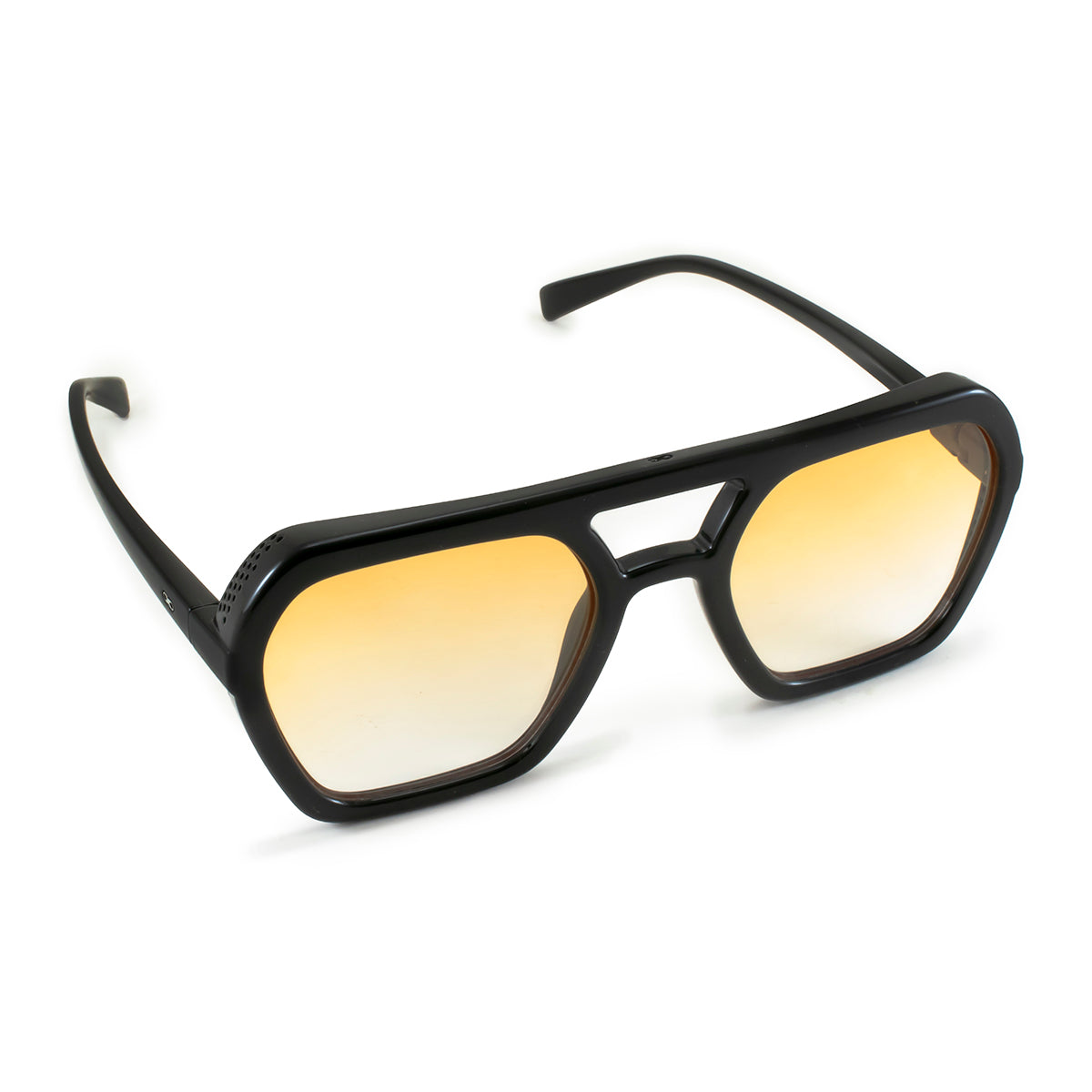 ÓCULOS DE SOL Lyon - Preto Brilhante - Lente Degradada Laranja