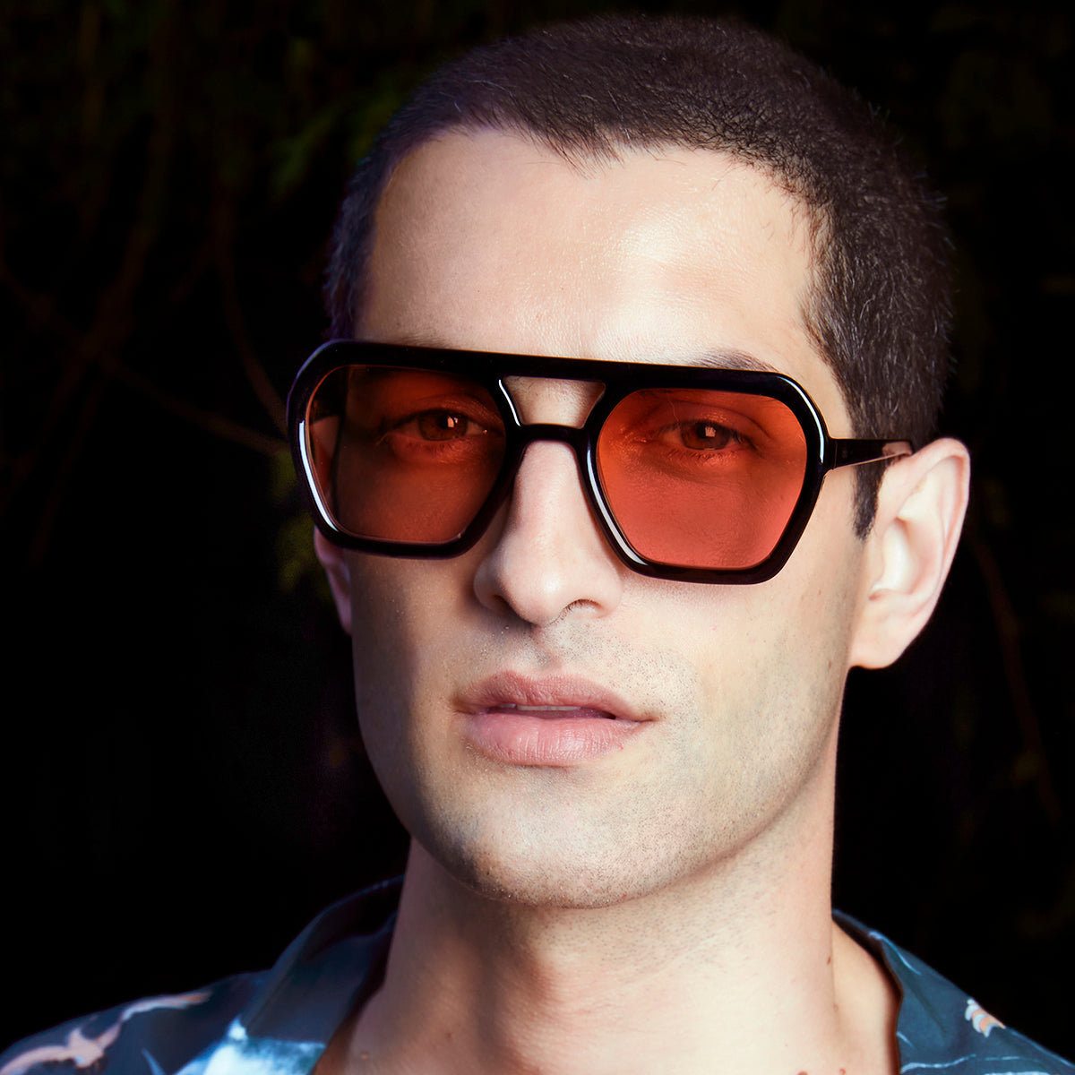 Óculos de Sol Lyon - Preto Brilhante - Lente Rosa