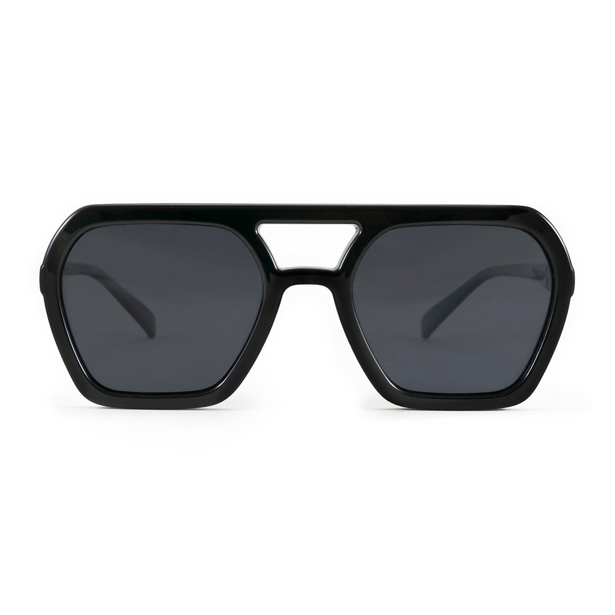 ÓCULOS DE SOL Lyon - Preto Brilhante - Lente Polarizada Cinza