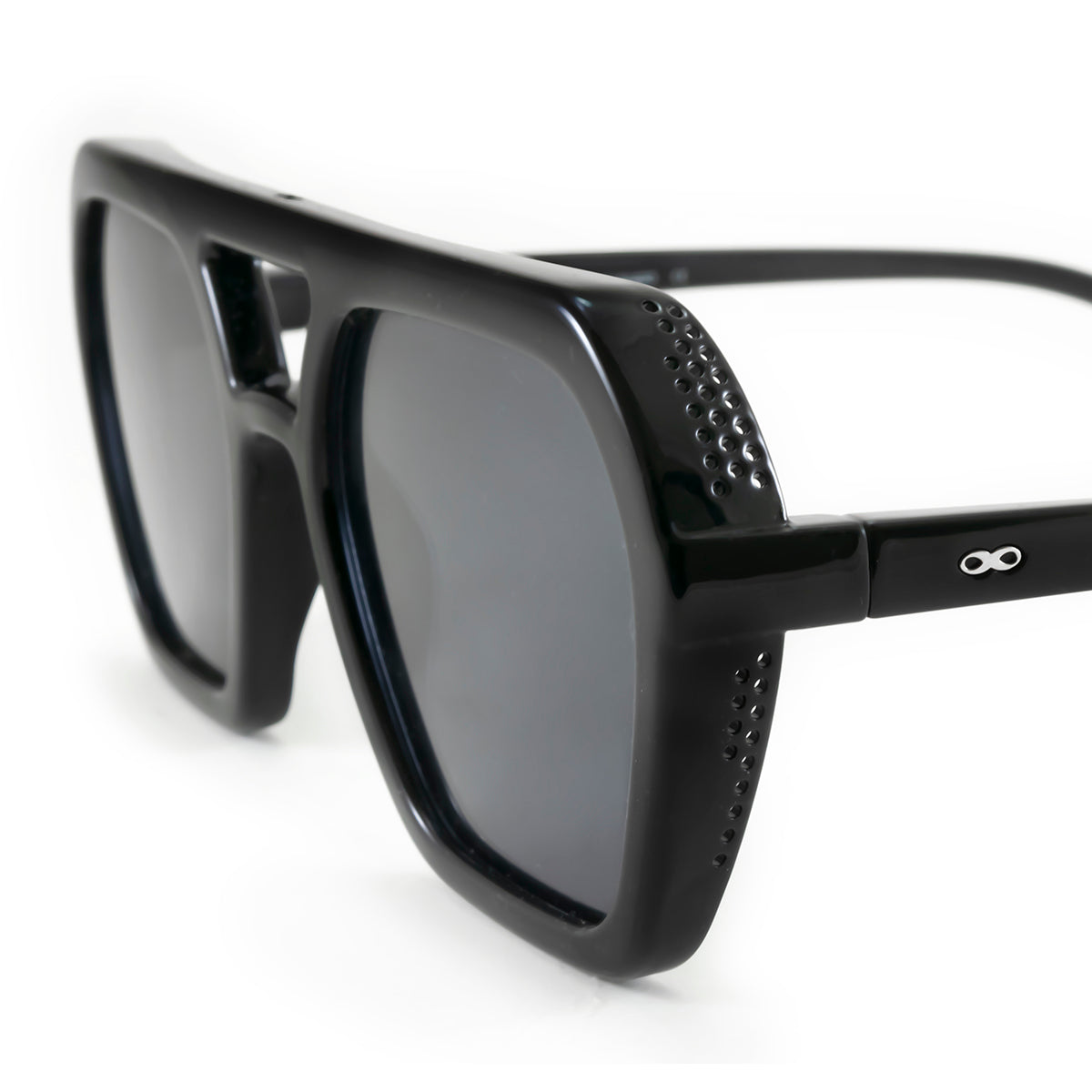 ÓCULOS DE SOL Lyon - Preto Brilhante - Lente Polarizada Cinza