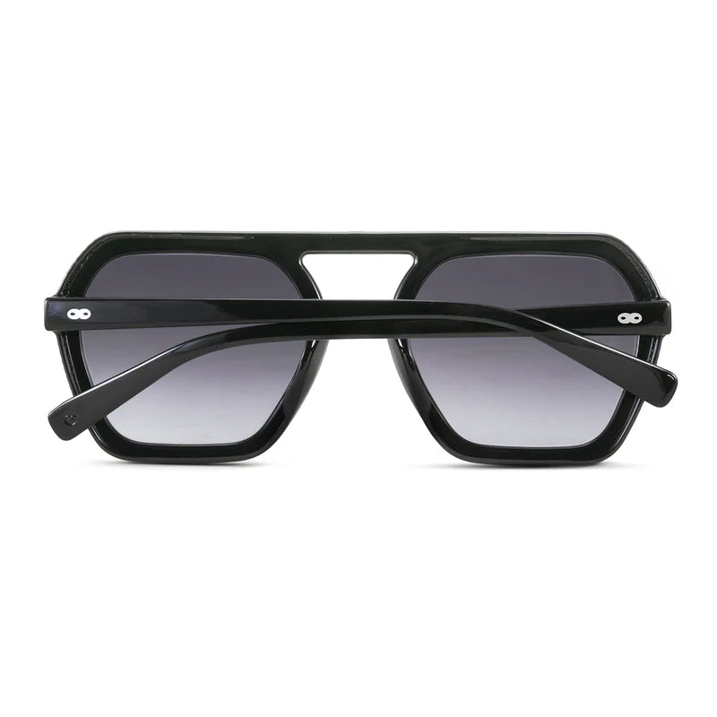 ÓCULOS DE SOL Lyon - Preto Brilhante - Lente Degradada Cinza