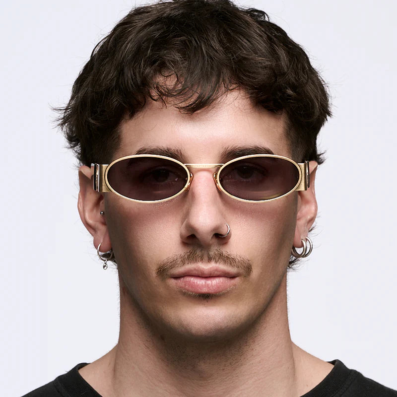 Óculos de sol Mallorca - Luxury Series - Preto Brilhante Ouro - Lente Cinza