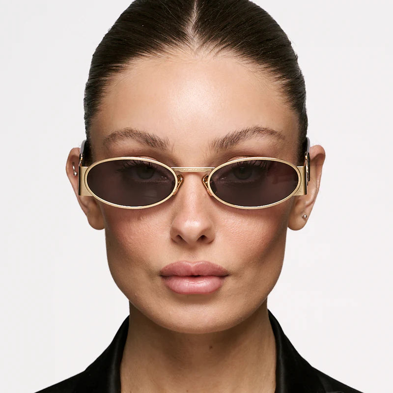 Óculos de sol Mallorca - Luxury Series - Preto Brilhante Ouro - Lente Cinza
