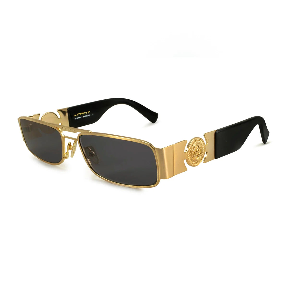 ÓCULOS DE SOL Menorca - Luxury Series - Preto Brilhante Ouro - Lente Cinza