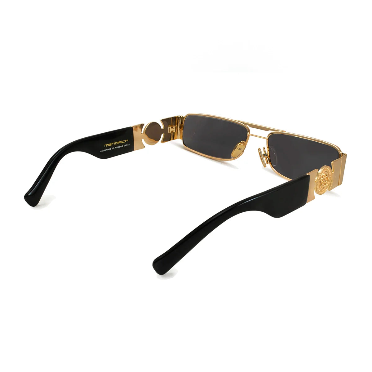 ÓCULOS DE SOL Menorca - Luxury Series - Preto Brilhante Ouro - Lente Cinza