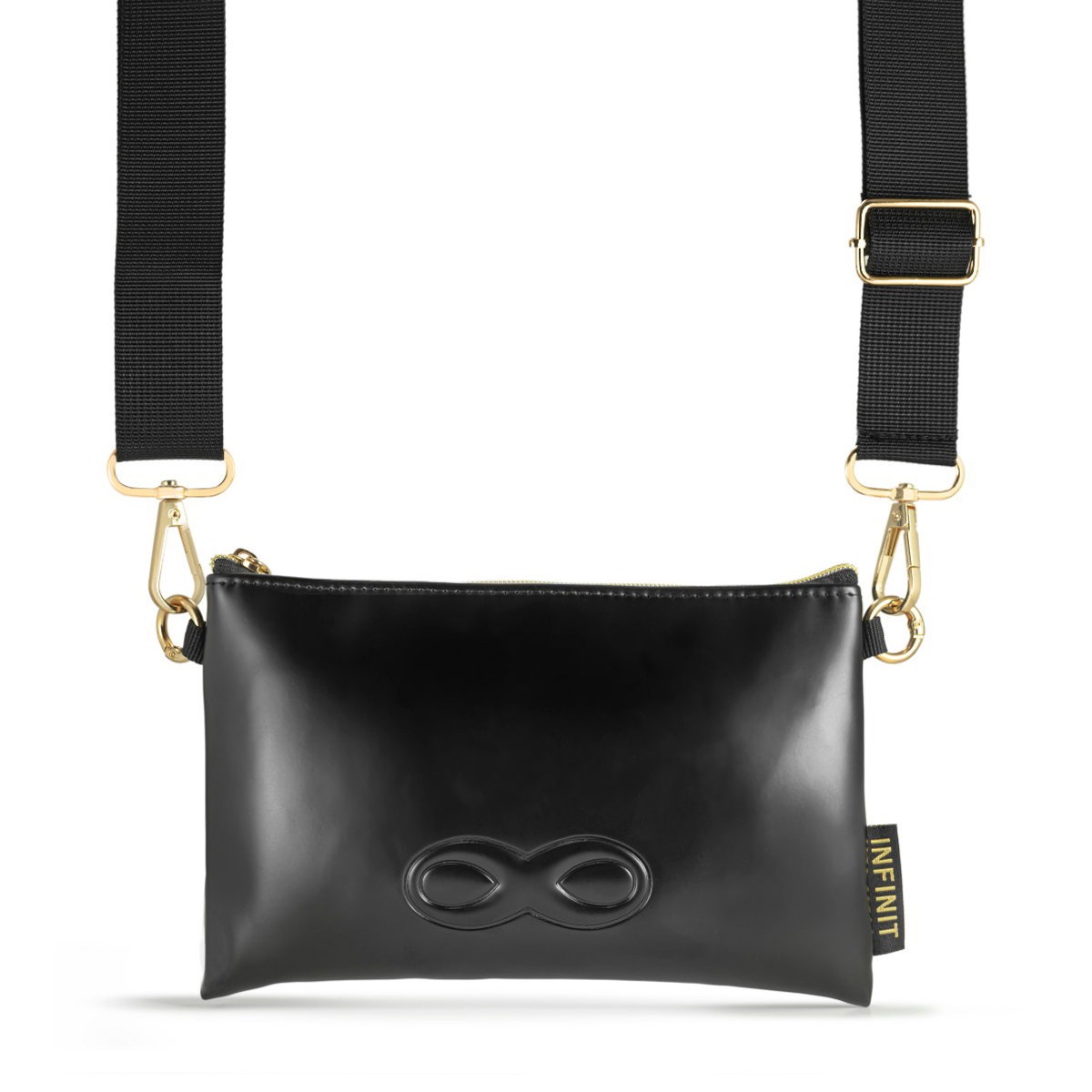 Bolsa Infinit Mini com Porta-Celular e Porta-Cartões Transversal Preta