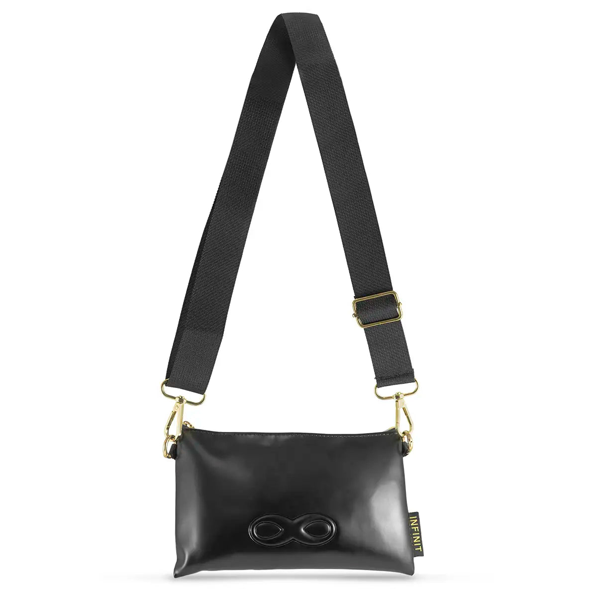 Bolsa Infinit Mini com Porta-Celular e Porta-Cartões Transversal Preta