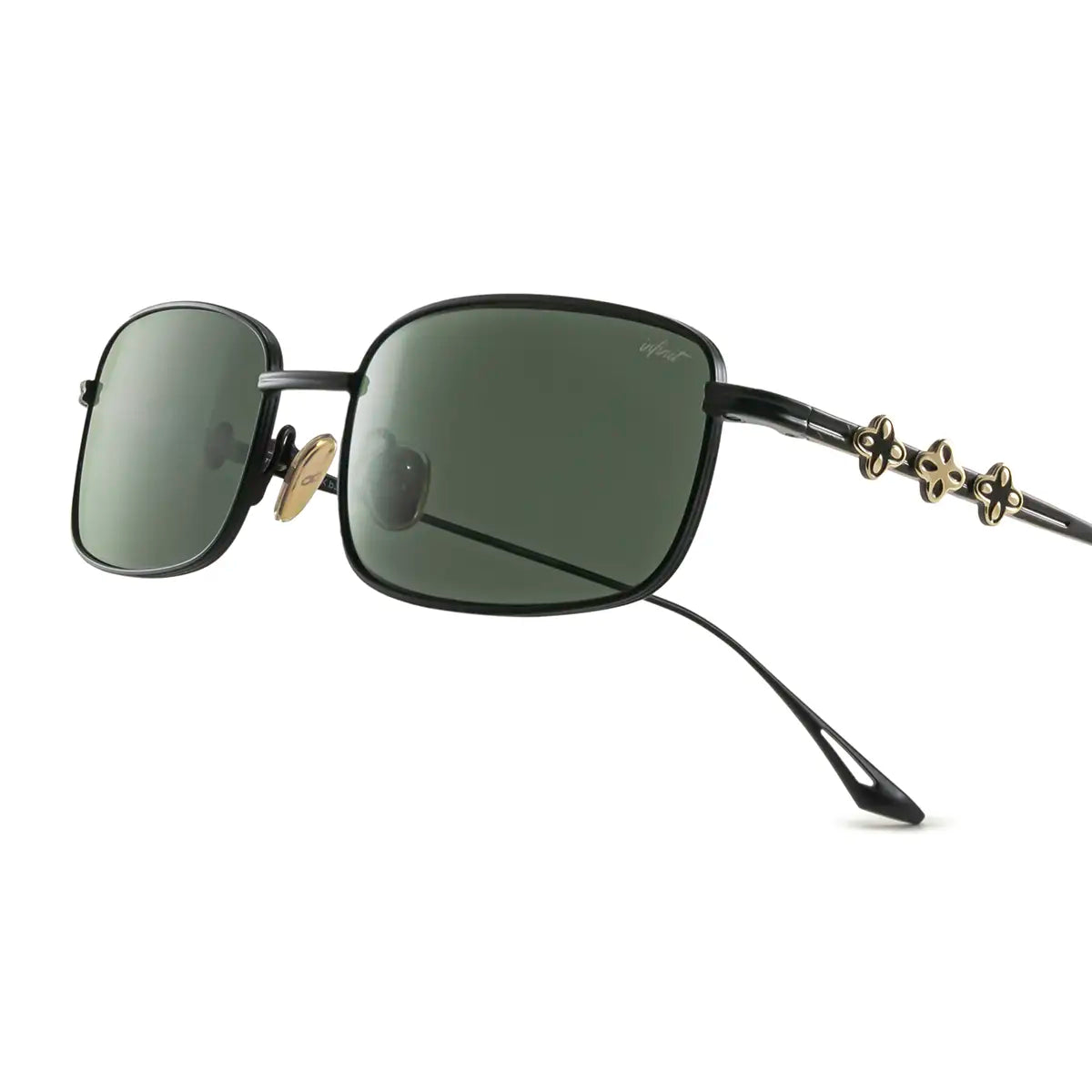 ÓCULOS DE SOL Mojave - Preto Fosco Ouro - Lente Verde