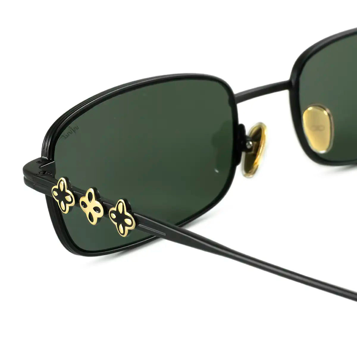 ÓCULOS DE SOL Mojave - Preto Fosco Ouro - Lente Verde