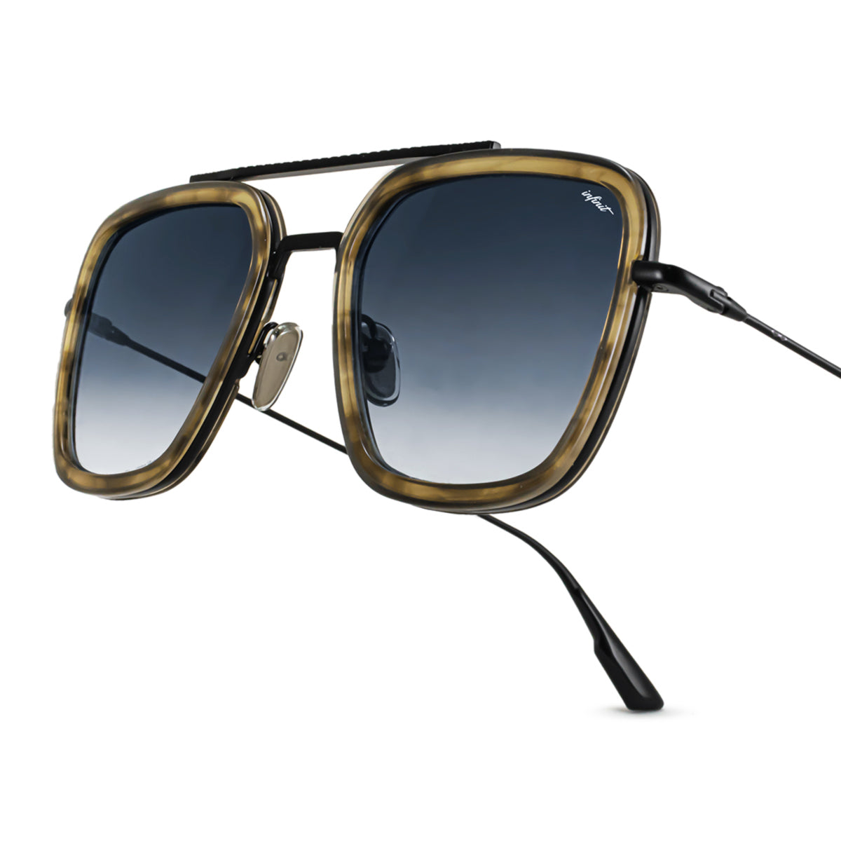 ÓCULOS DE SOL Montecarlo - Luxury Series - Tartaruga - Lente degradada Azul