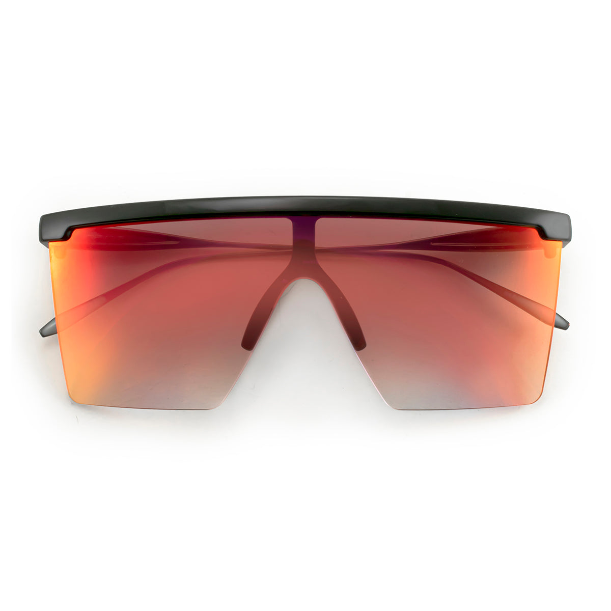 ÓCULOS DE SOL MOSCOW - Metal Preto Brilhante - Lente Morango