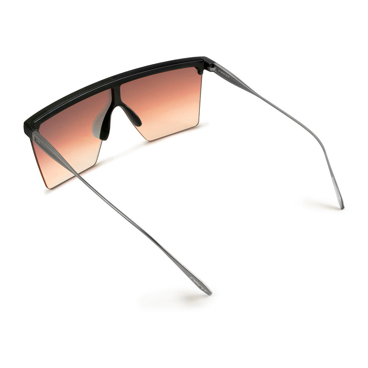 ÓCULOS DE SOL MOSCOW - Metal Preto Brilhante - Lente Morango