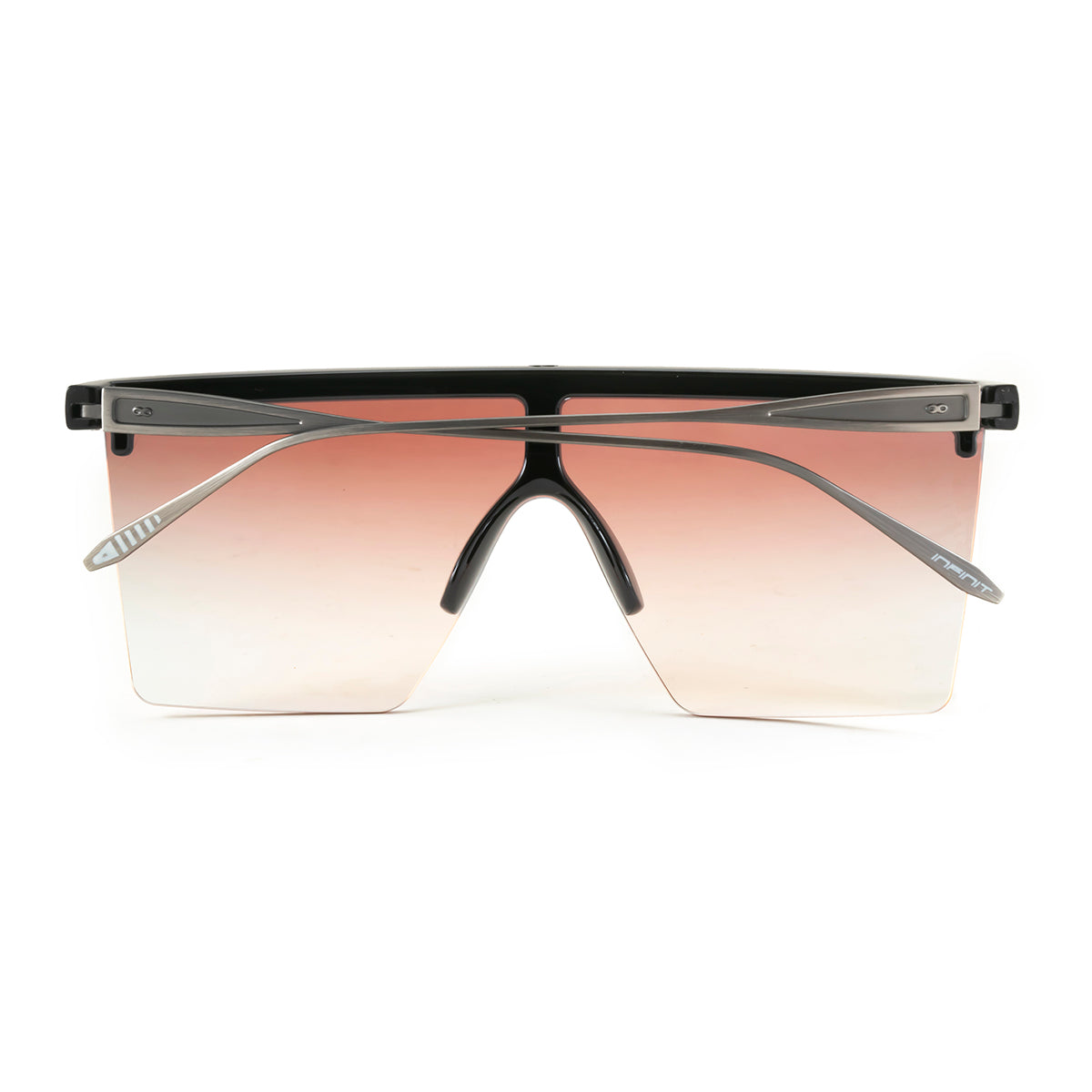 ÓCULOS DE SOL MOSCOW - Metal Preto Brilhante - Lente Morango