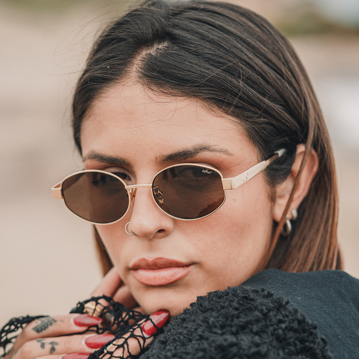 Óculos de sol Alaska - Ouro - Lente marrom